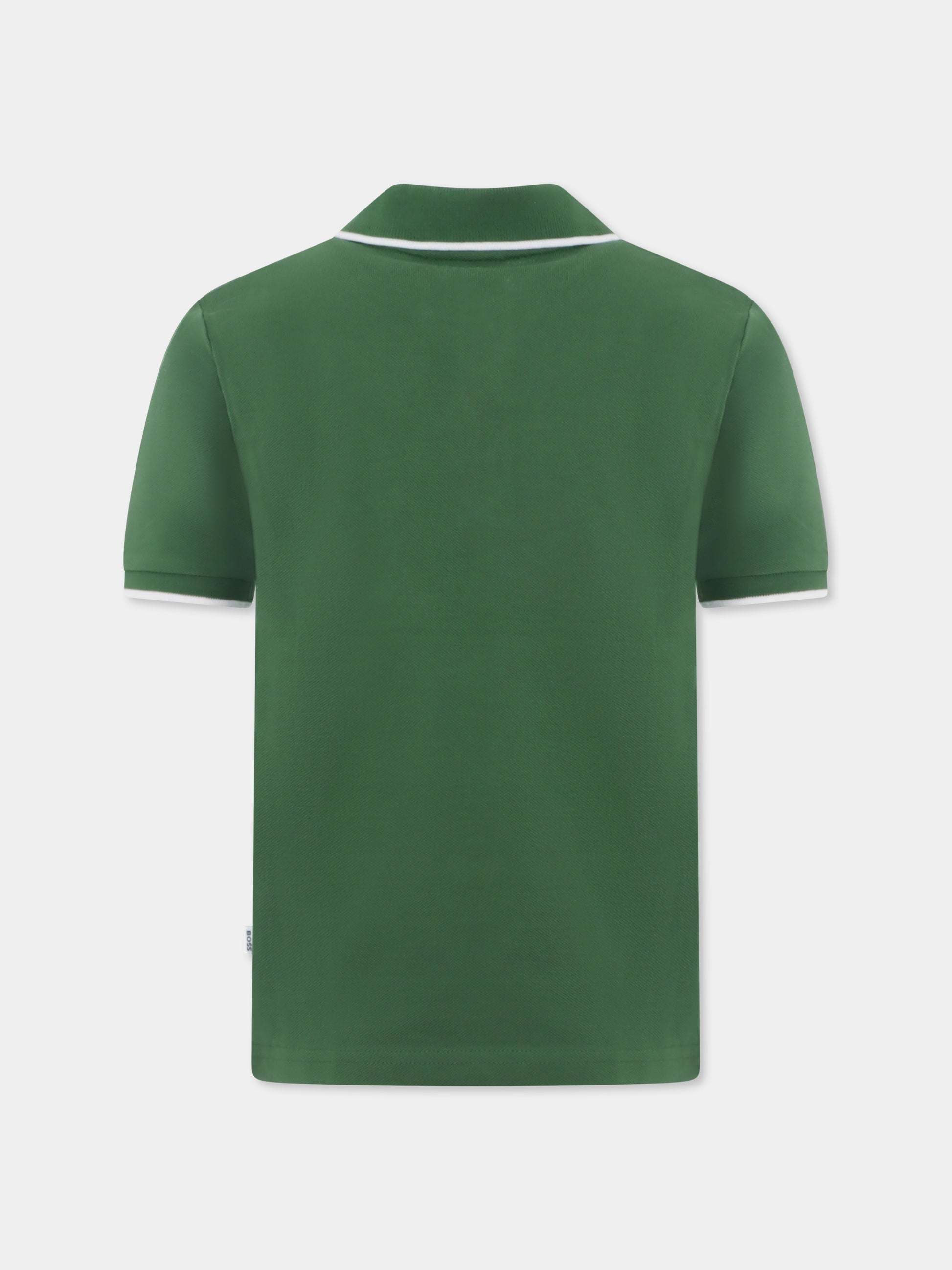Polo verde per bambino con logo,Boss,J50704 651