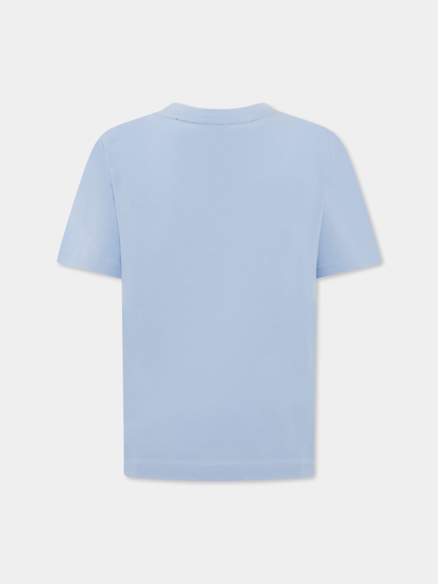 T-shirt celeste per bambino con logo,Boss,J50718 783