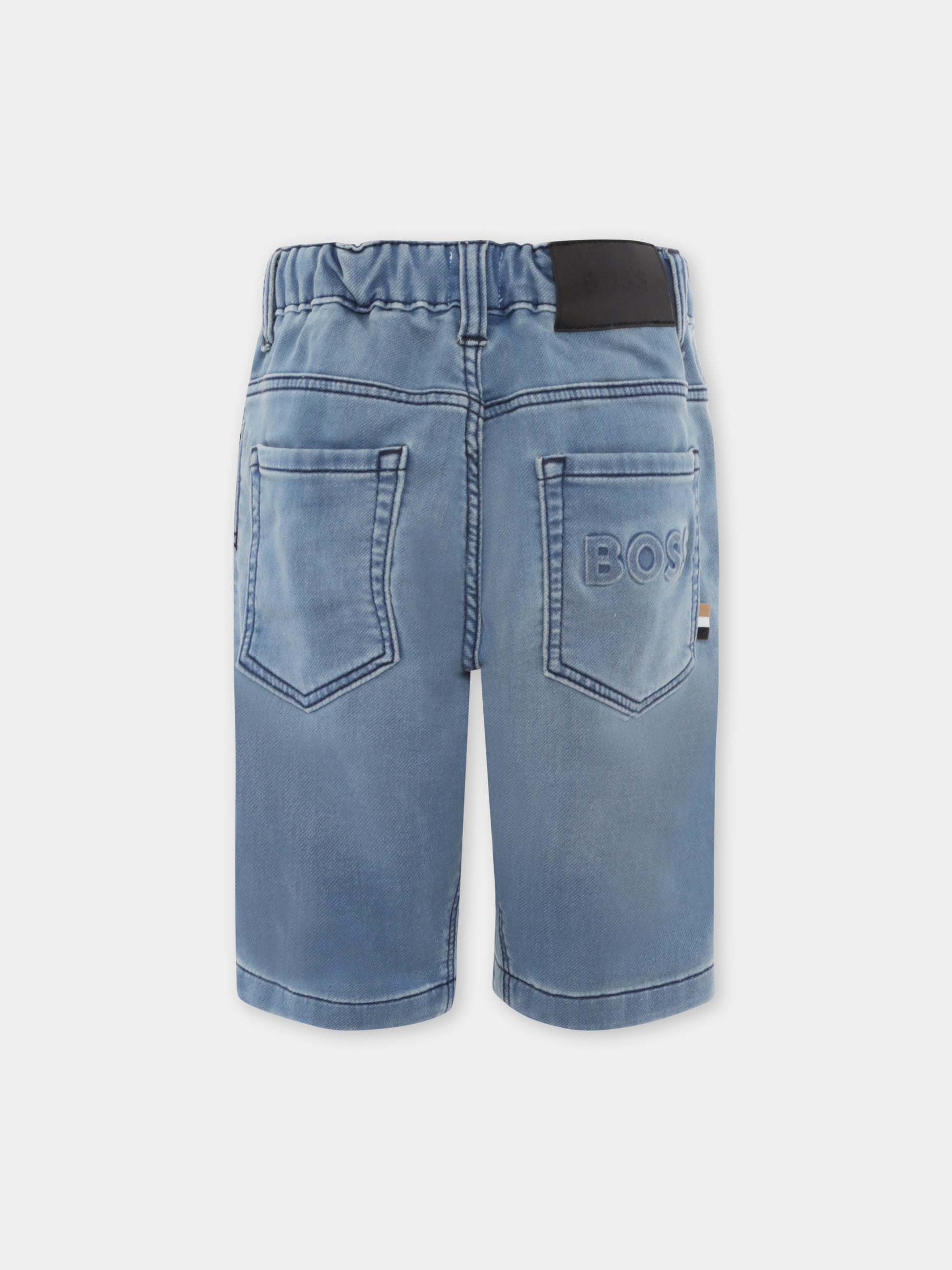 Shorts denim per bambino con logo,Boss,J50778 Z03
