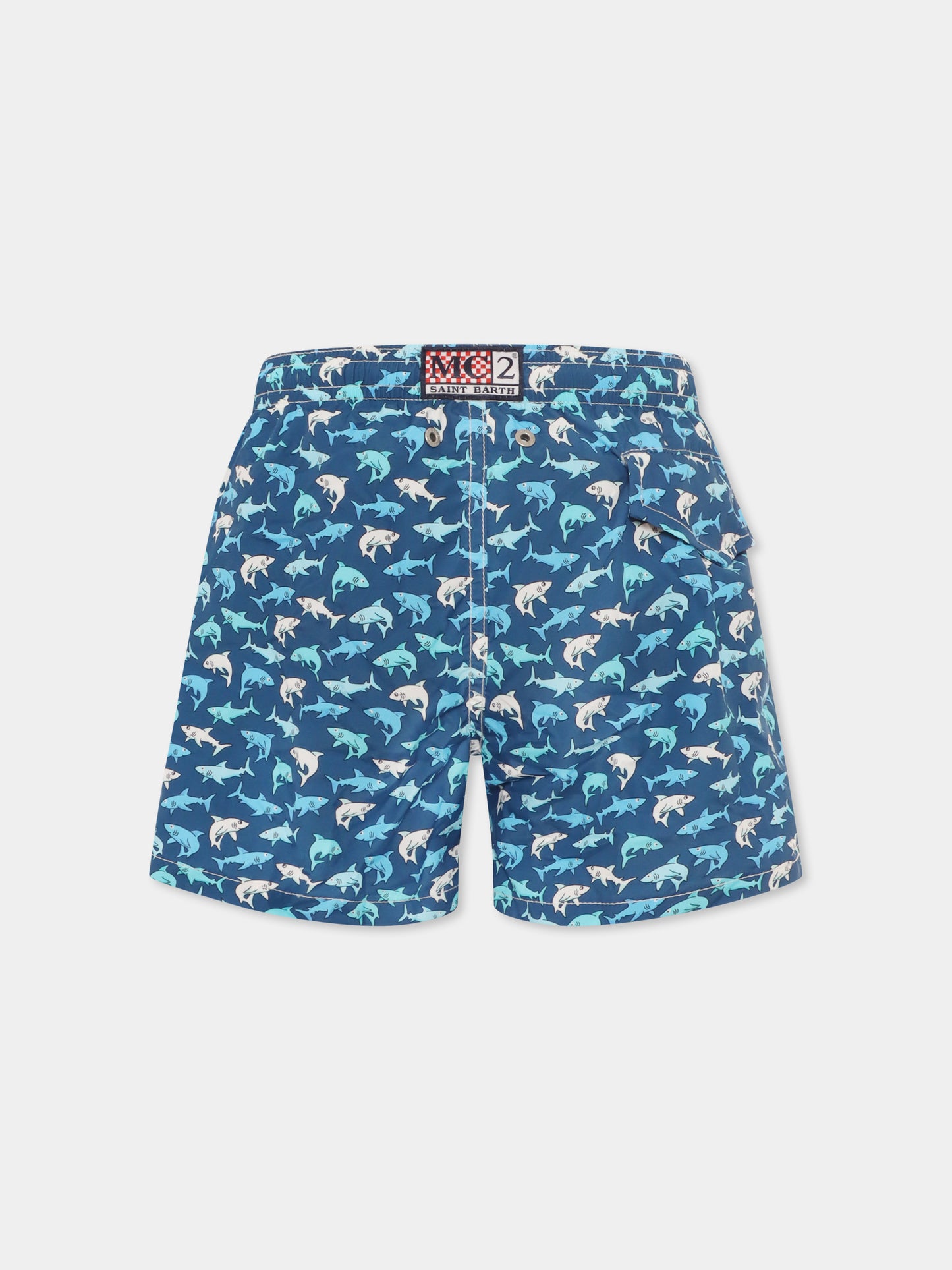 Boxer mare blu per bambino con squalo all over,Mc2 Saint Barth,JEA0004 01818H