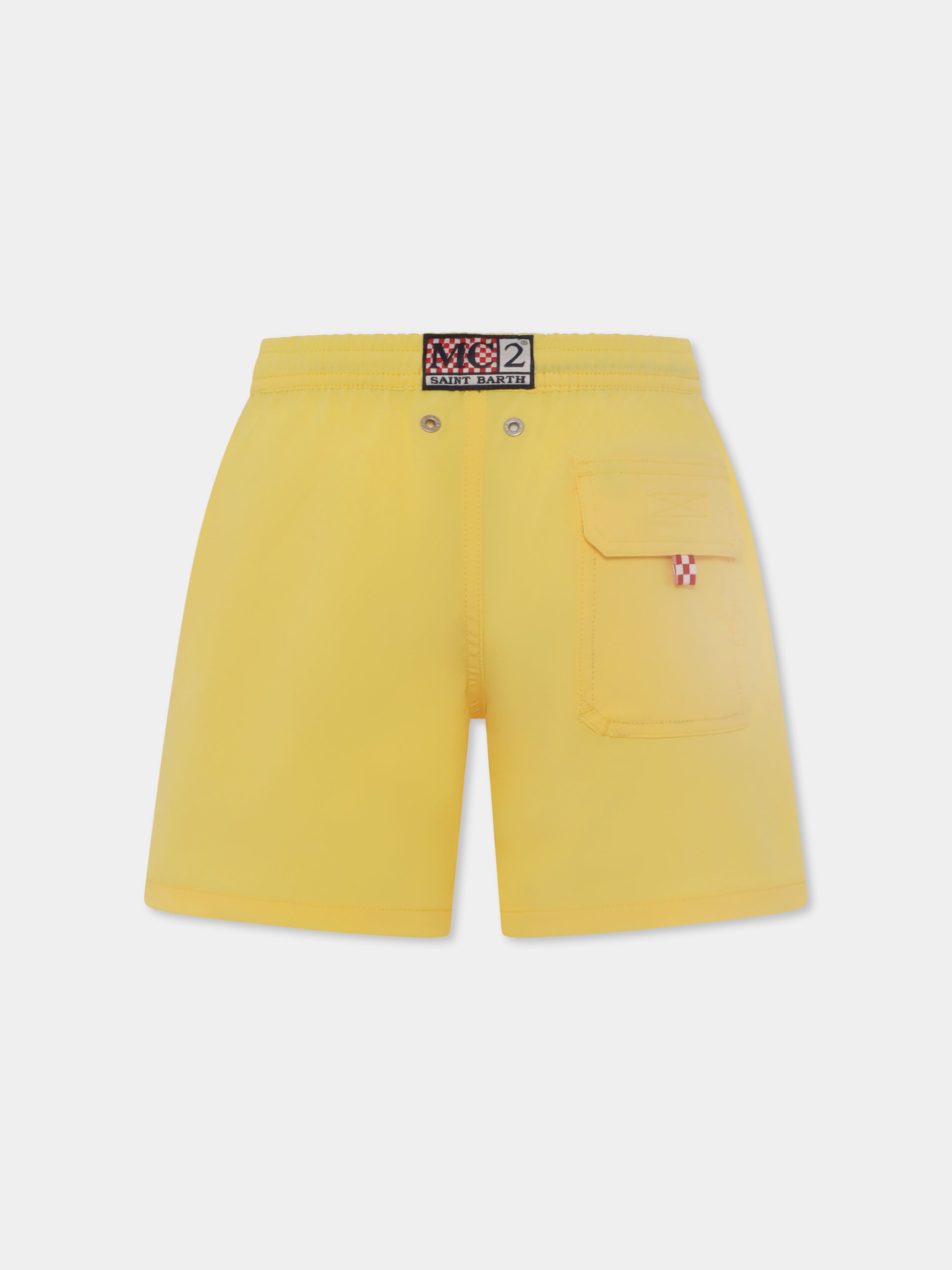 Boxer mare giallo per bambino con stampa,Mc2 Saint Barth,COM0004 00633F