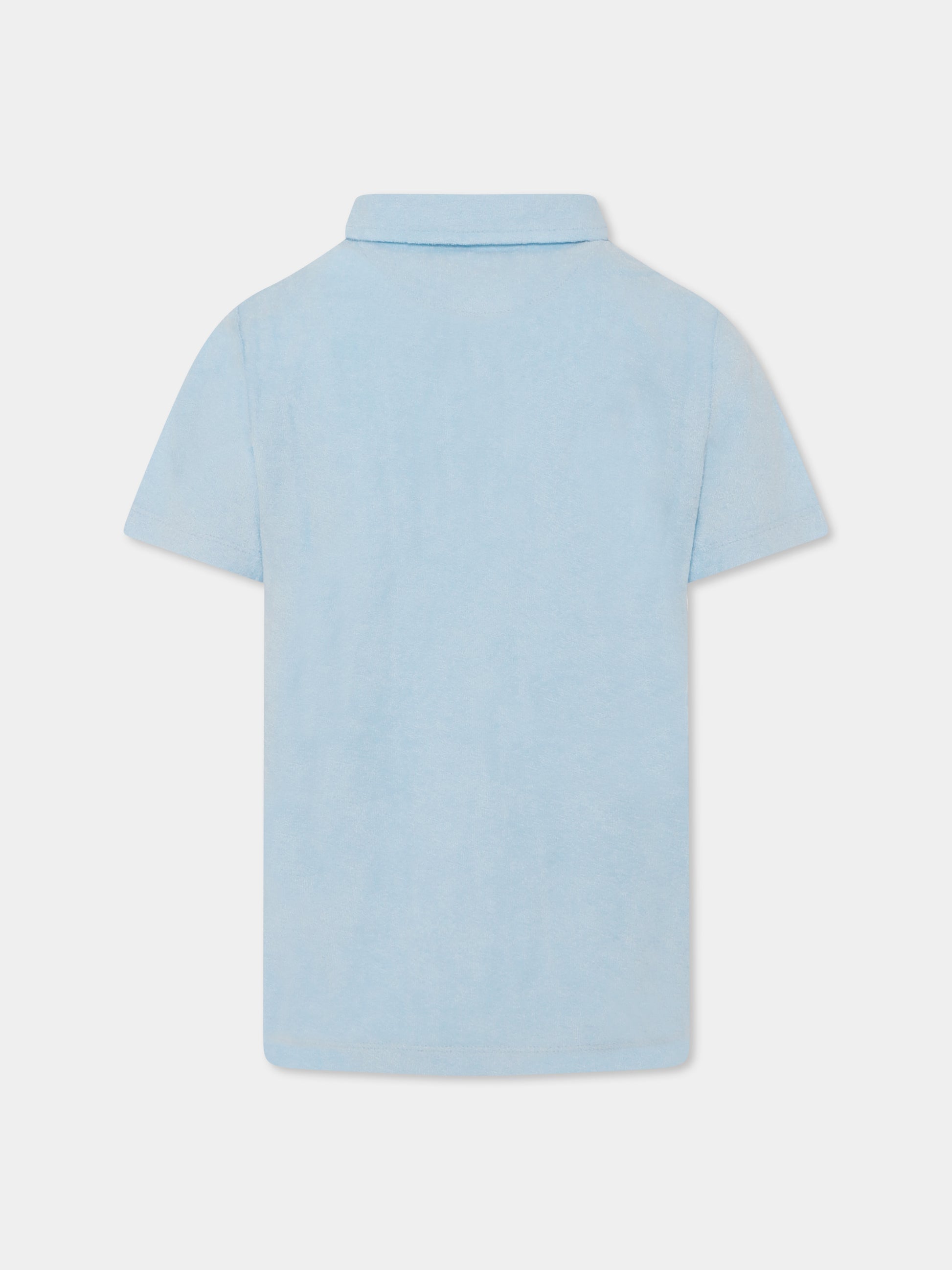 Polo celeste per bambino con logo,Mc2 Saint Barth,JER0002 01392H