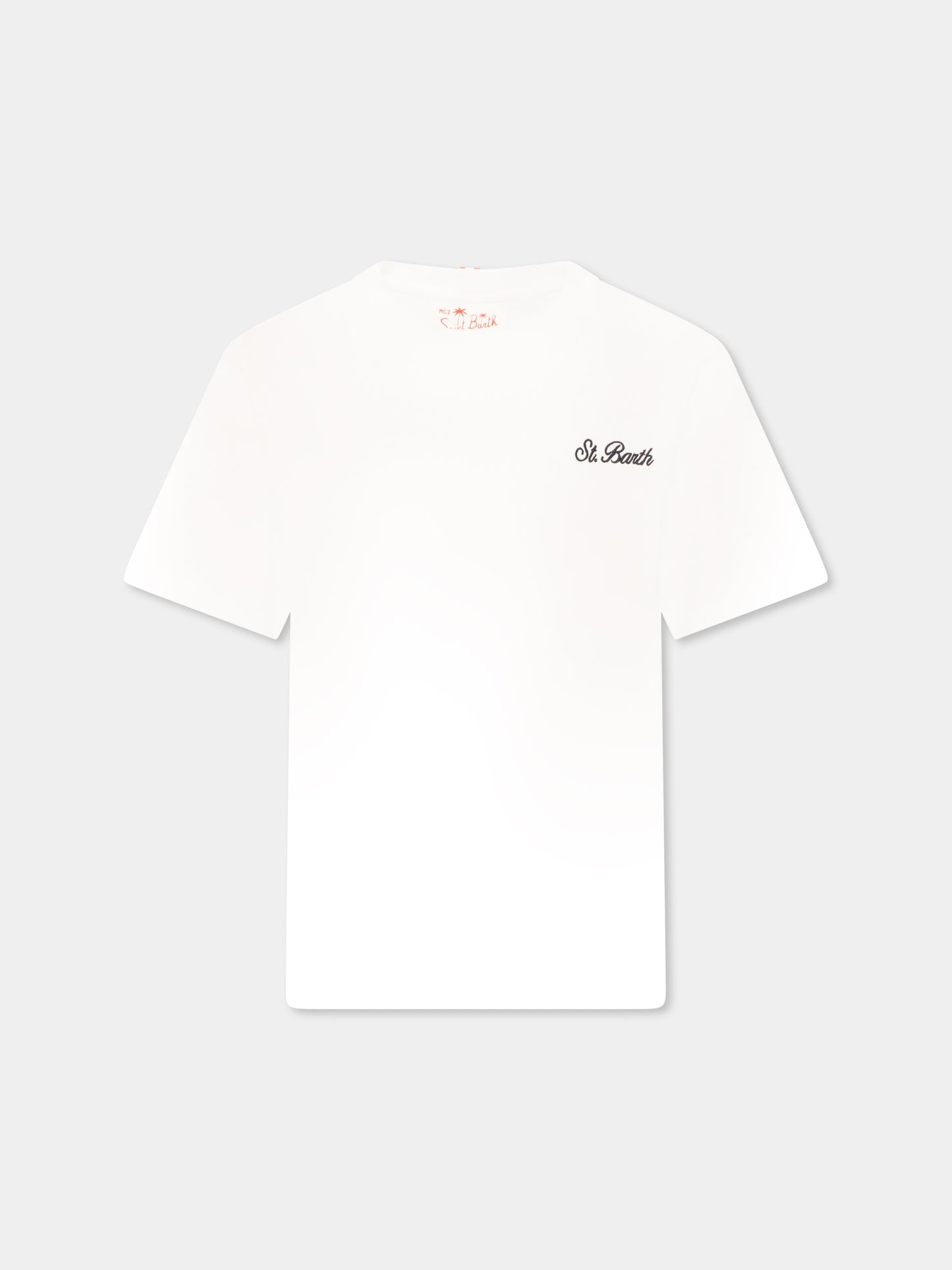 White t-shirt for boy with logo