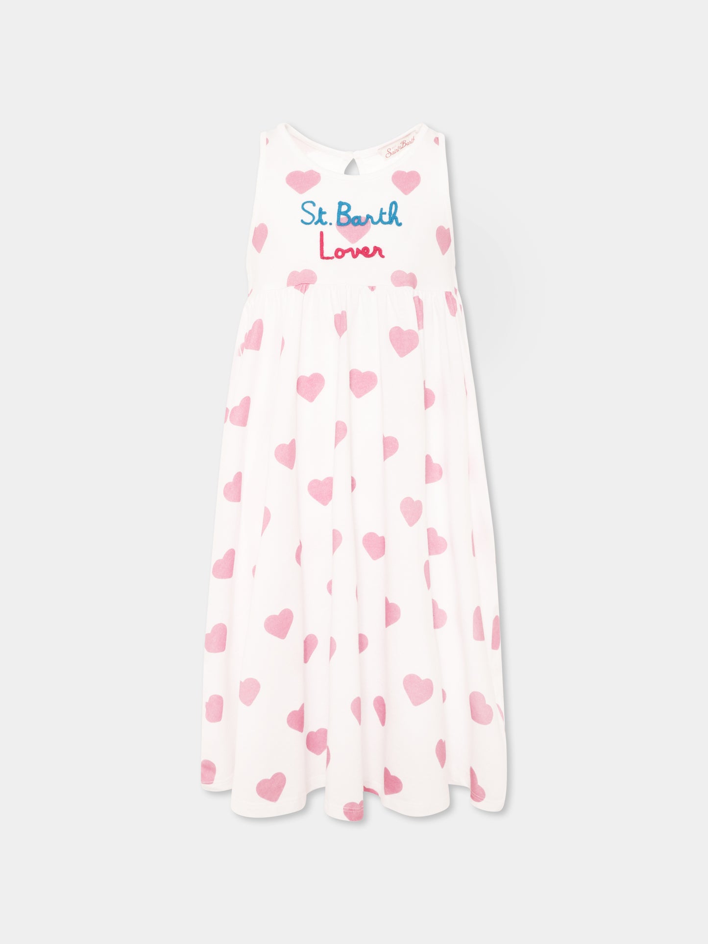 White dress for girl with print