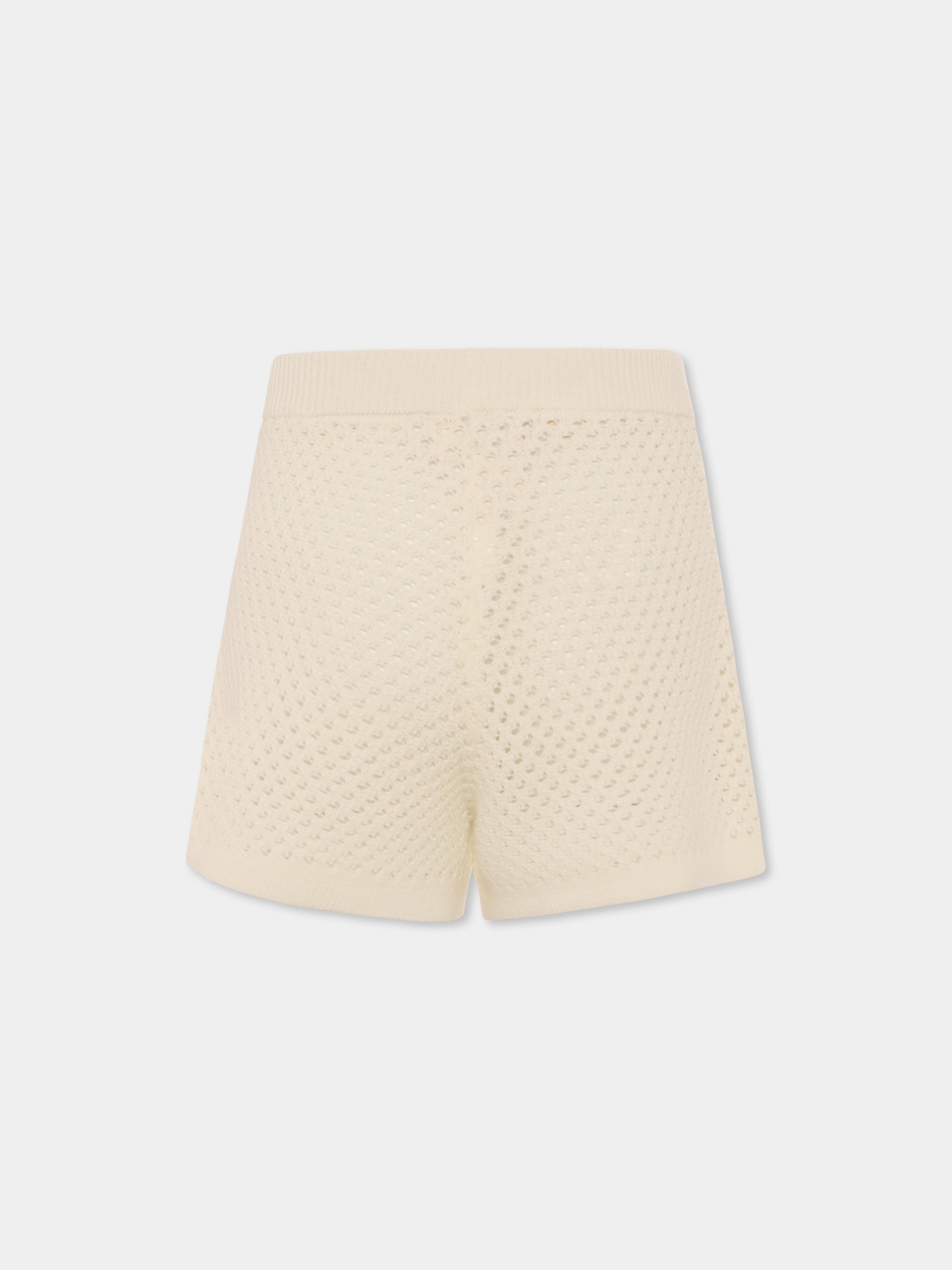Shorts avorio per bambina con frutta,Mc2 Saint Barth,YVT0002 01026H