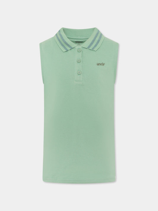 Polo verde per bambina con logo,Levi's Kids,4EK176 EGH