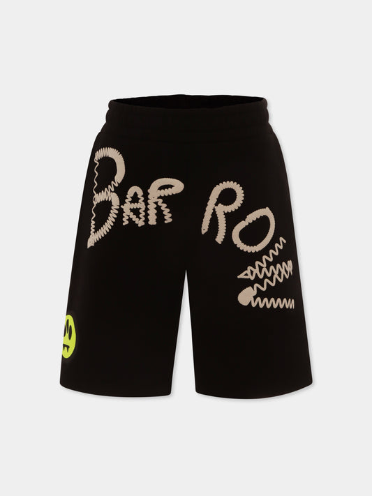 Black shorts for kids with logo