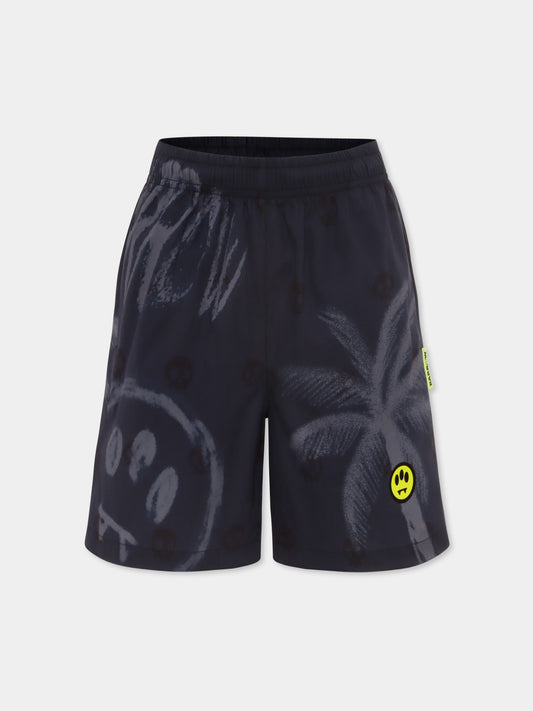 Blue shorts for kids with smiley