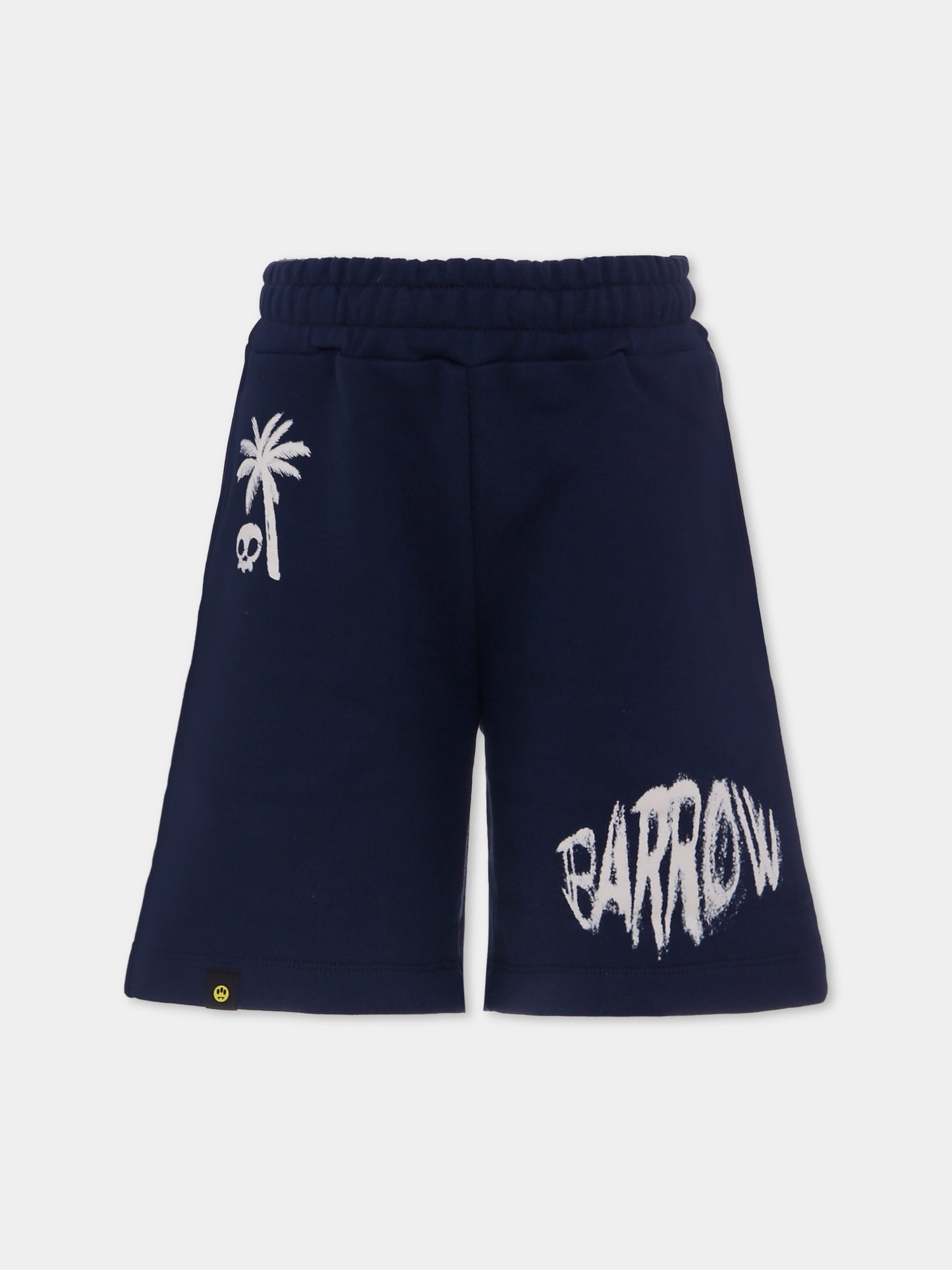 Shorts blu per bambini con palma e logo,Barrow,S5BKJUBE061 060