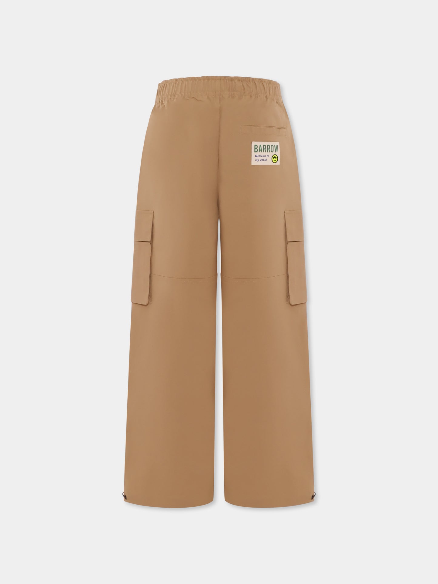 Pantaloni beige per bambini con patch,Barrow,S5BKJUPA035 092