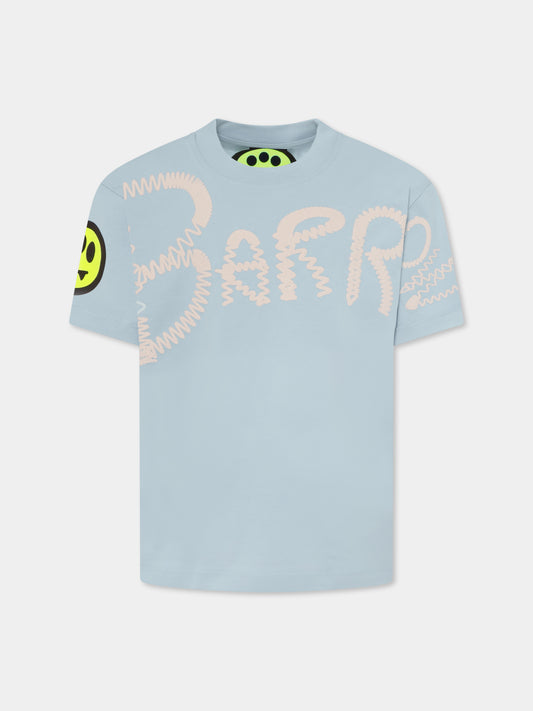 Light blue t-shirt for kids with logo