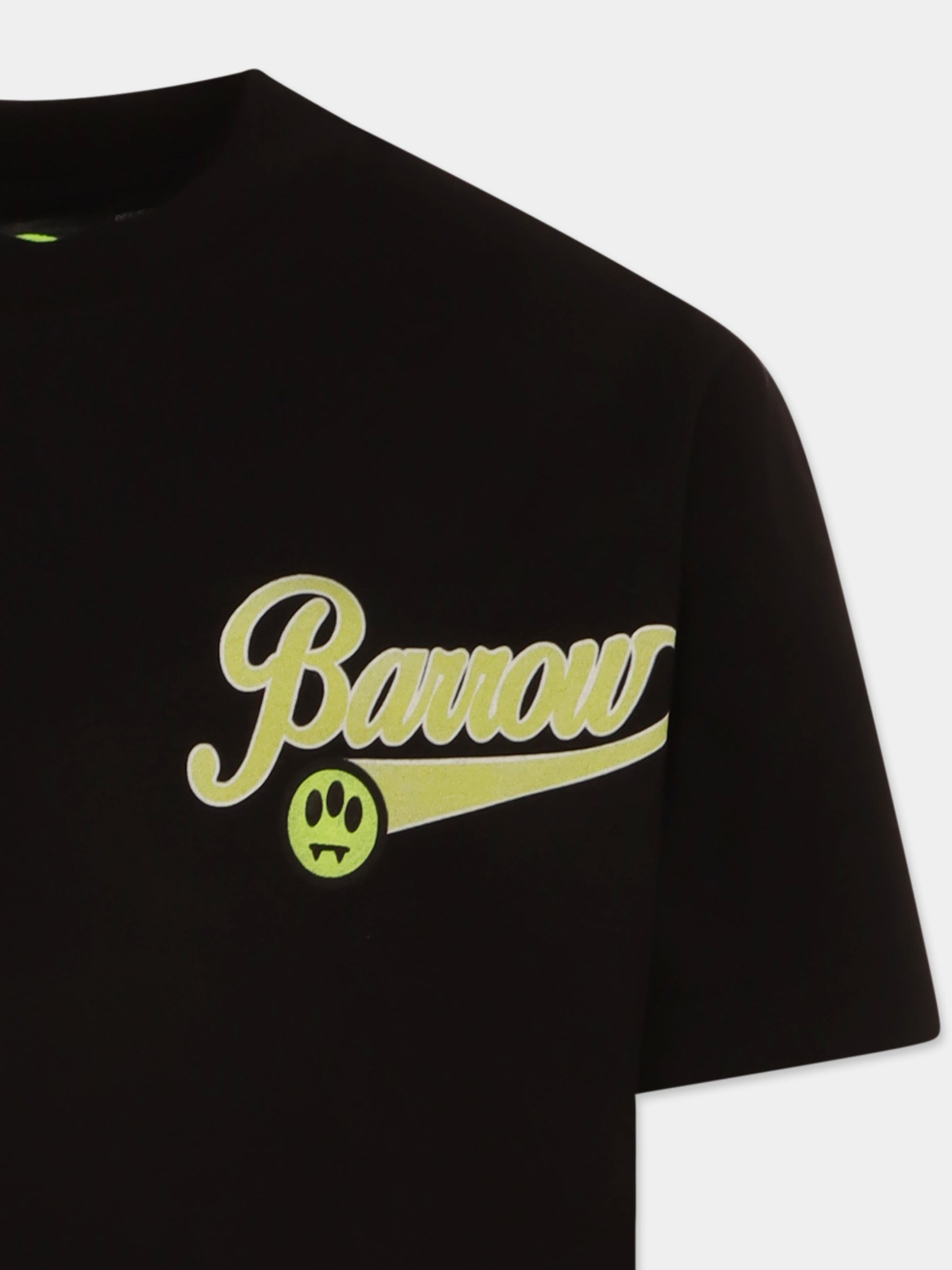 T-shirt nera per bambini con logo e smile,Barrow,S5BKJUTH042 110