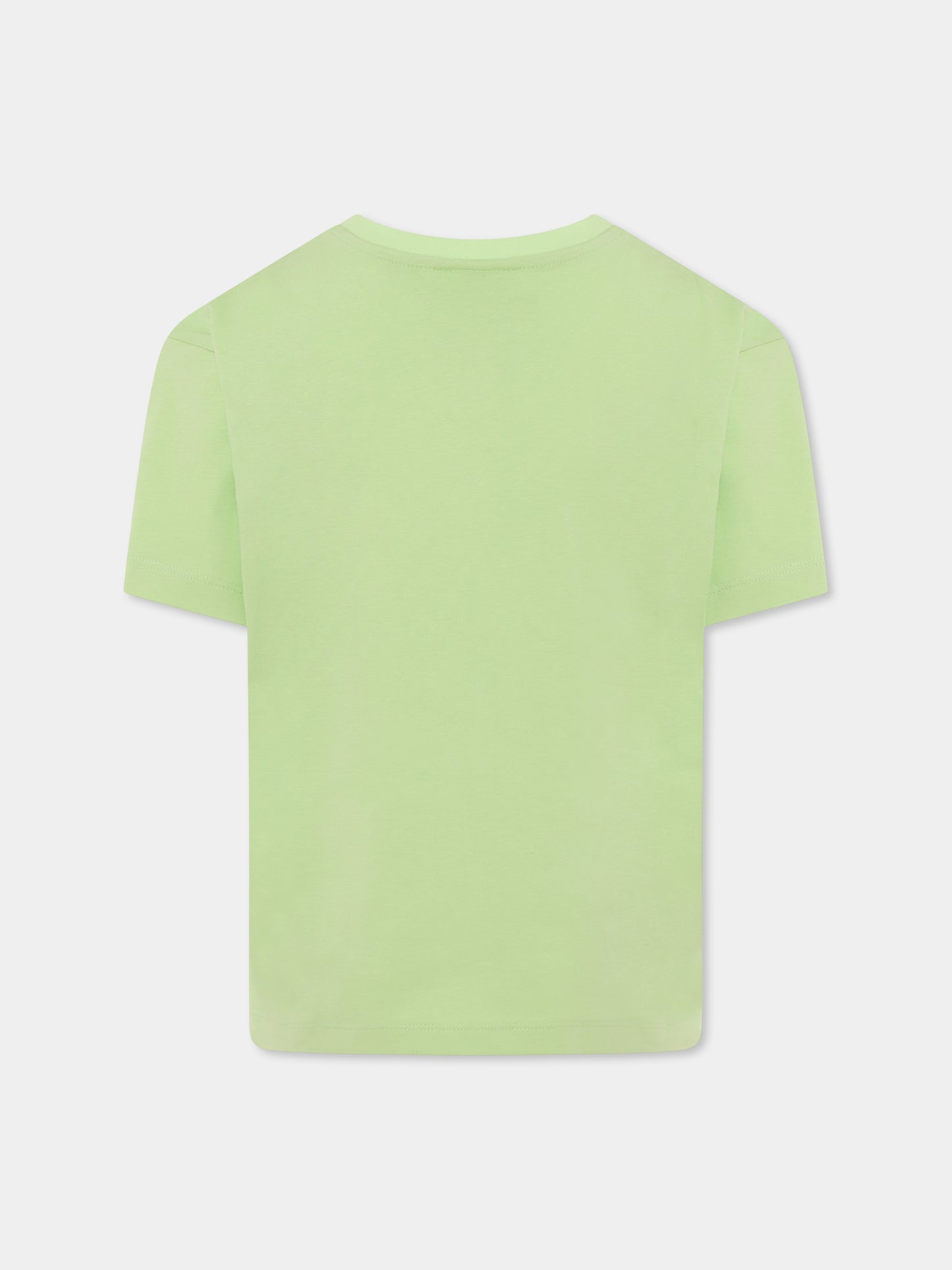 T-shirt verde per bambini con logo,Barrow,S5BKJUTH082 081