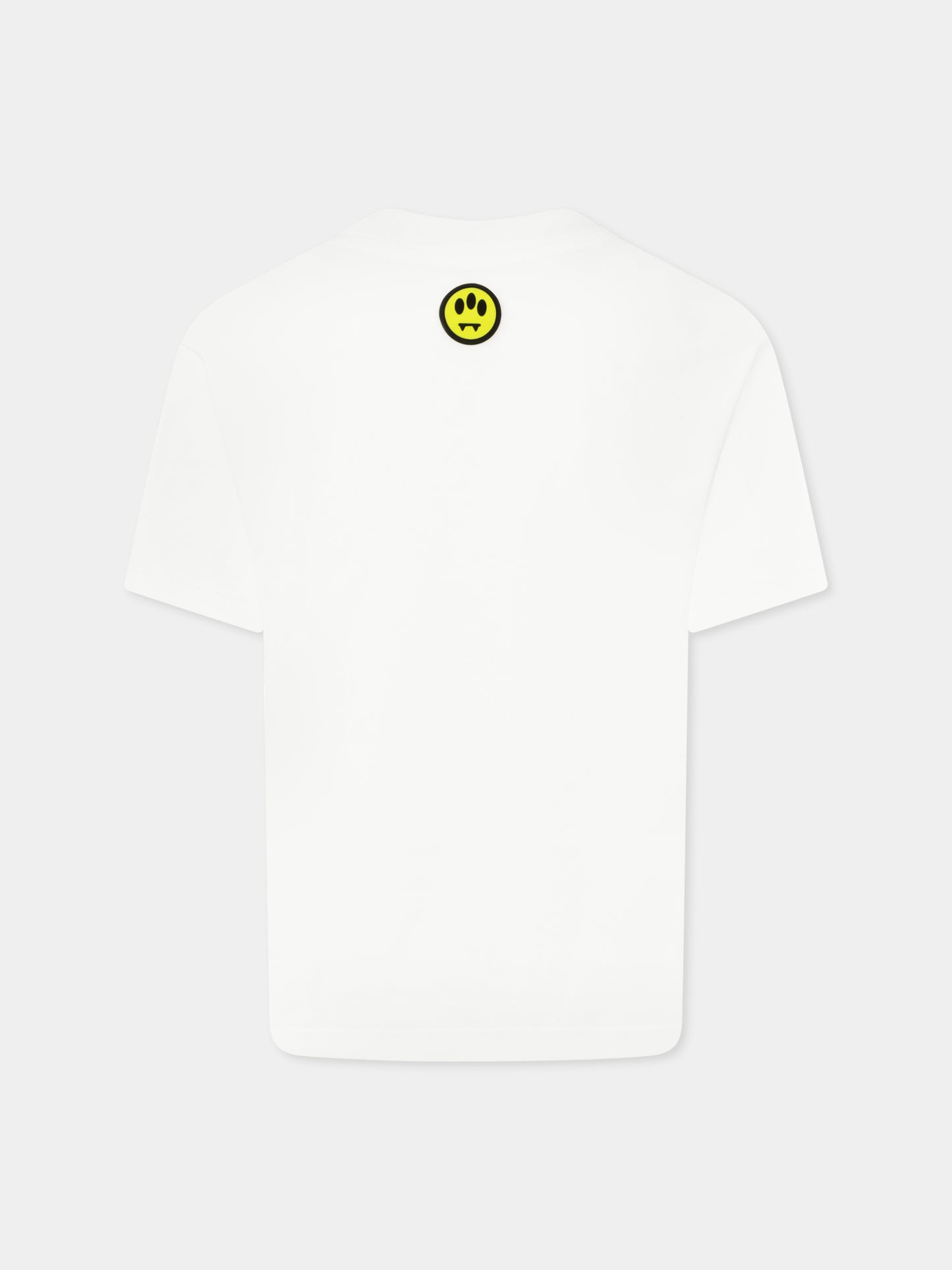 T-shirt nera per bambini con stampa sneakers e logo,Barrow,S5BKJUTH201 002