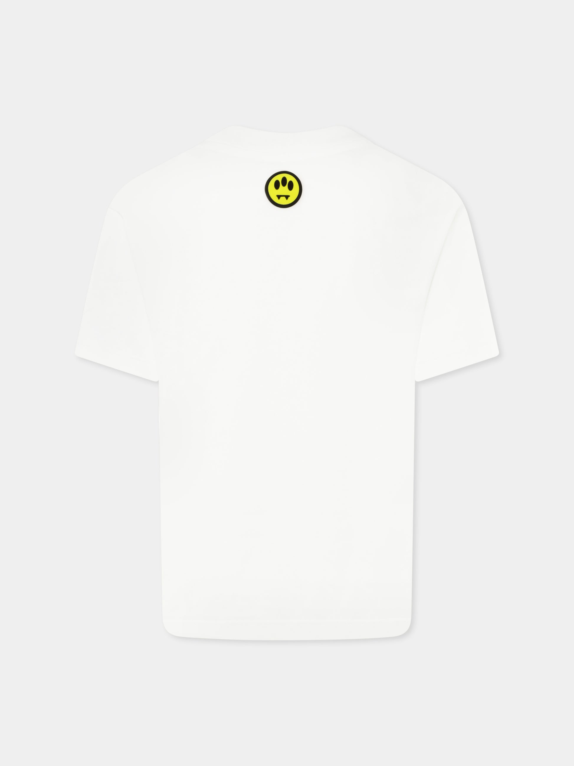 T-shirt nera per bambini con stampa sneakers e logo,Barrow,S5BKJUTH201 002