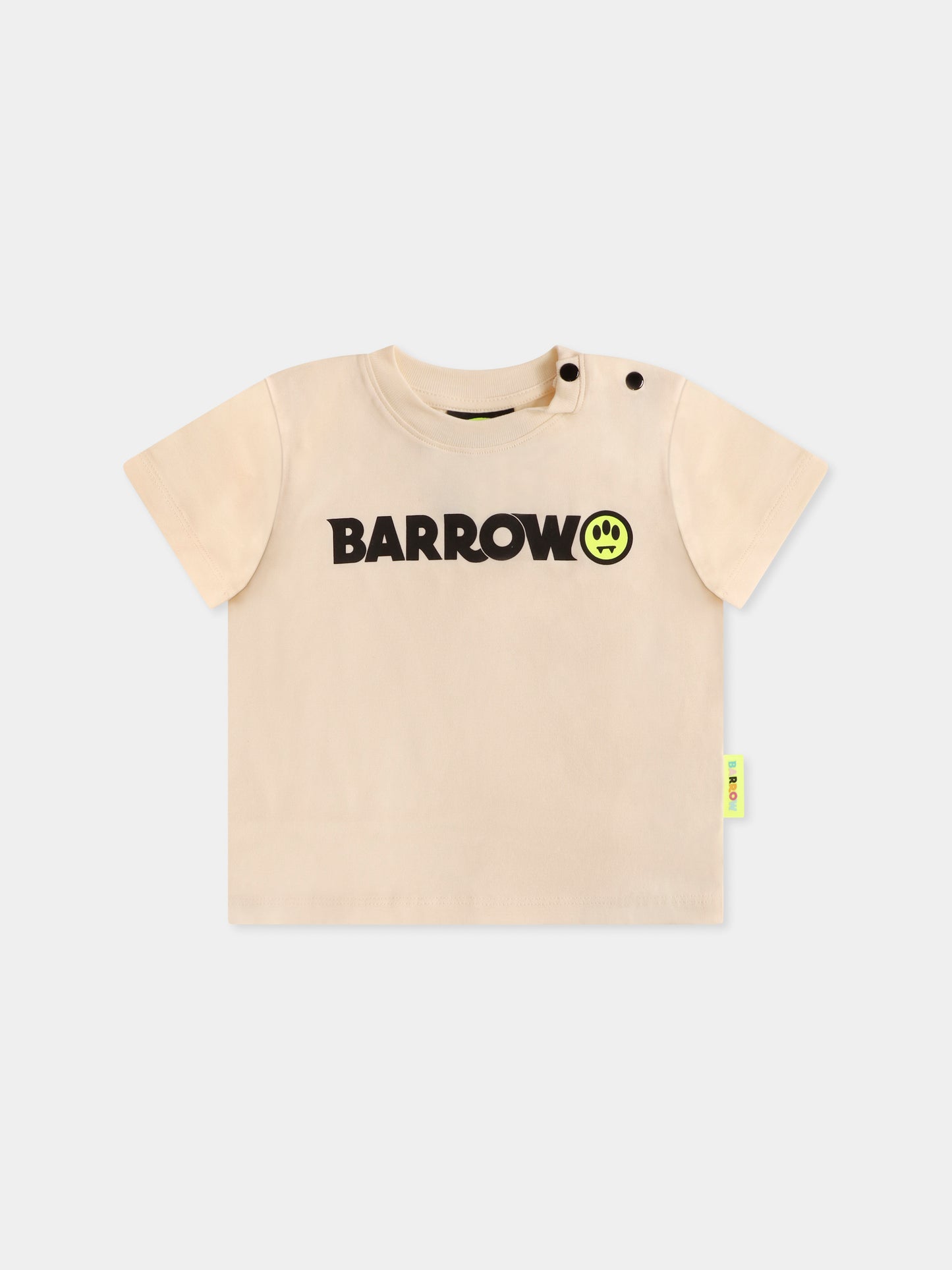 Ivory t-shirt for baby girl with logo