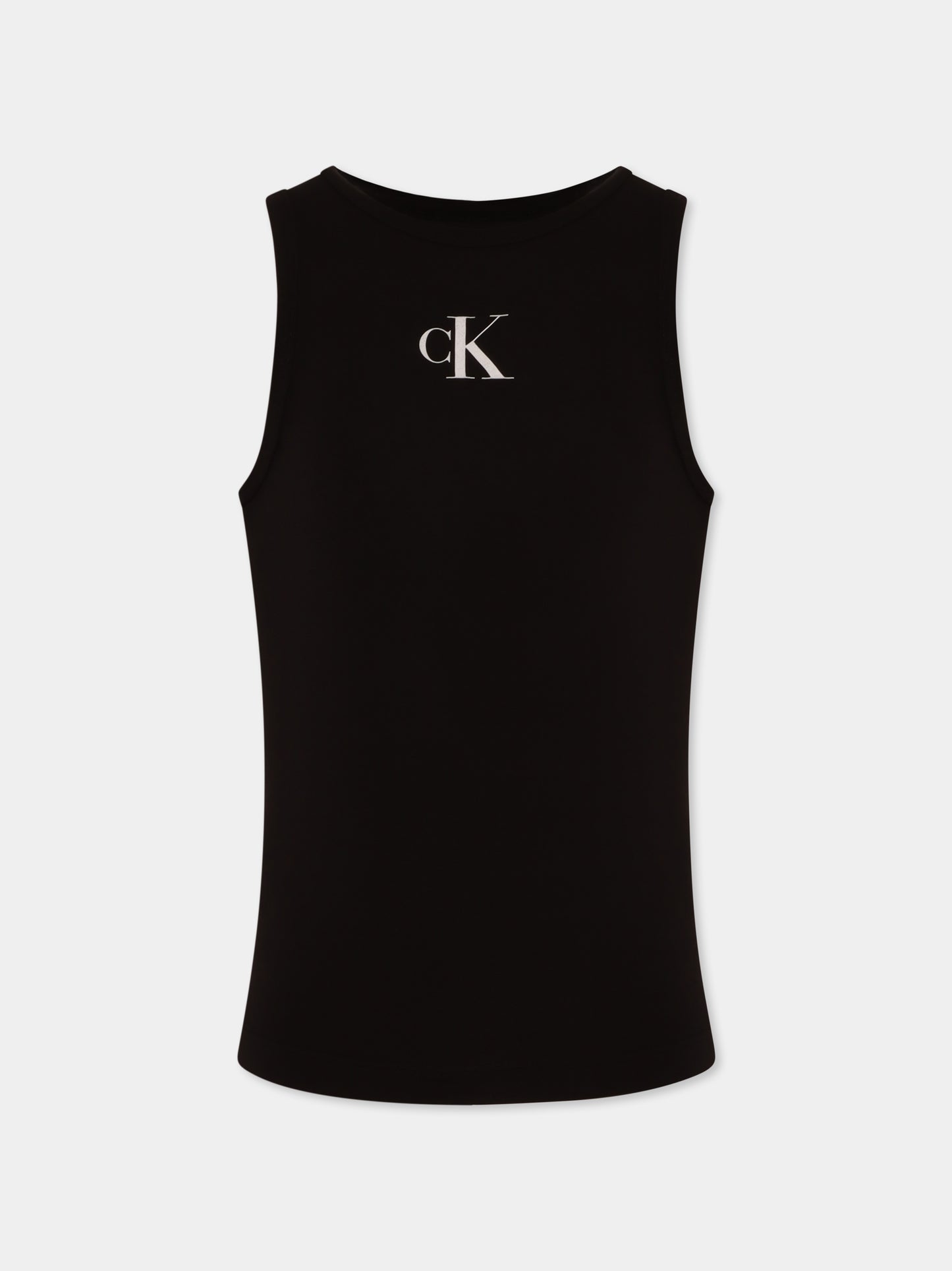 Canotta nera per bambina con logo,Calvin Klein Kids,25S CKIG0IG02435J IG0IG02435 BEH