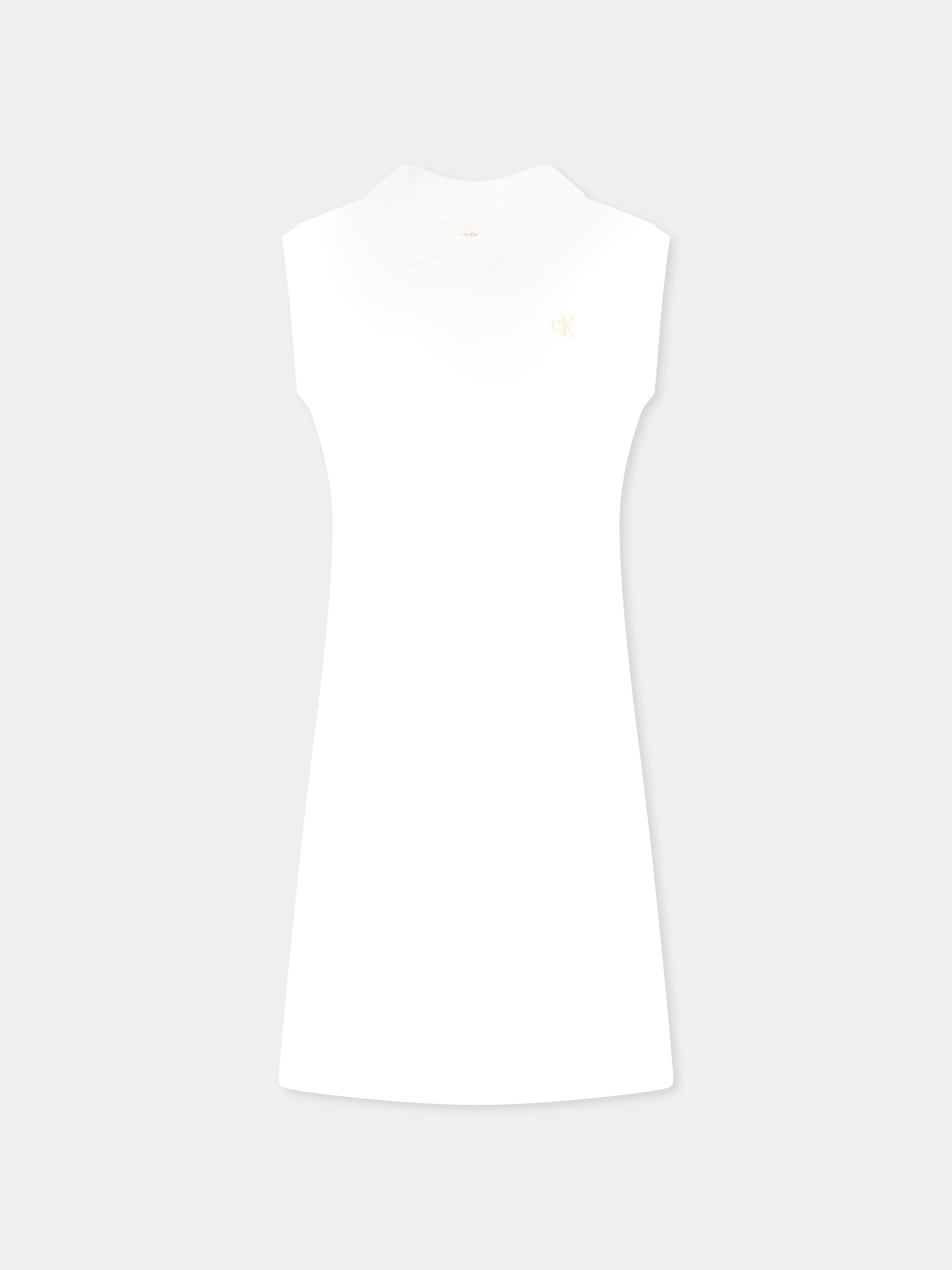 Vestito bianco per bambina con logo,Calvin Klein Kids,25S CKIG0IG02914J IG0IG02914 YAF