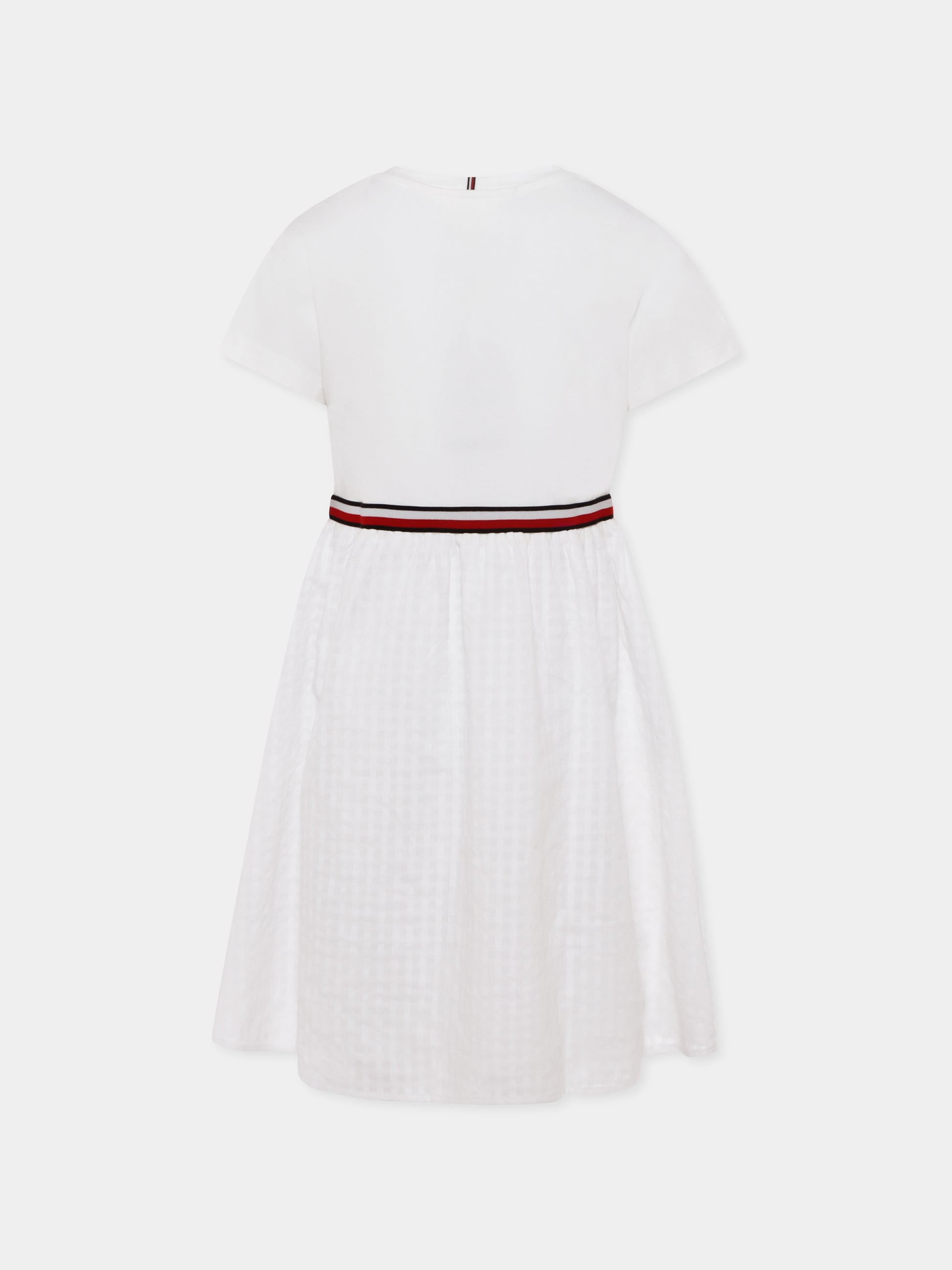 Vestito bianco per bambina con bandierina,Tommy Hilfiger Junior,KG0KG07925 YBR