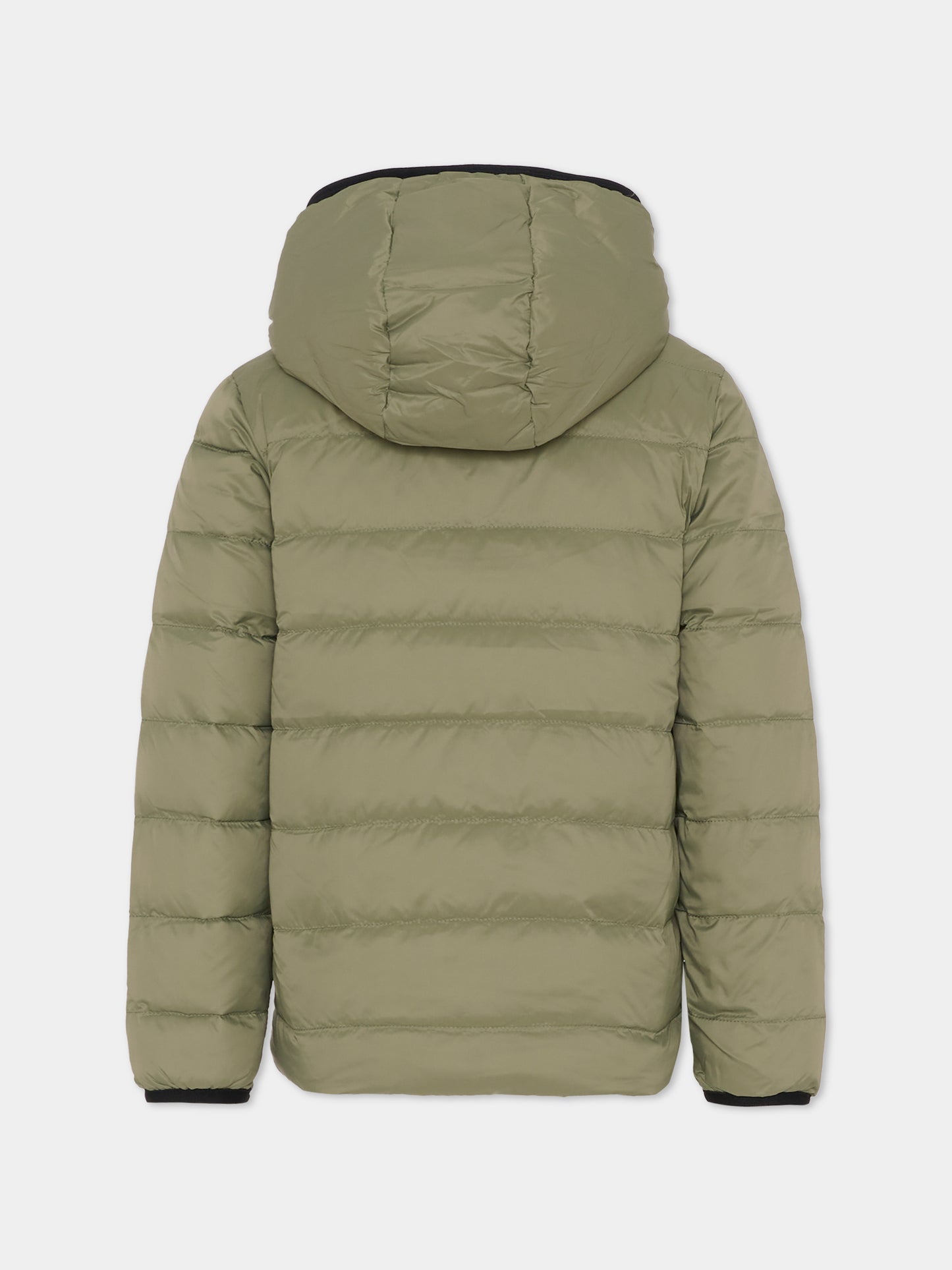 Piumino reversibile verde per bambino con logo,Boss,J52398 724