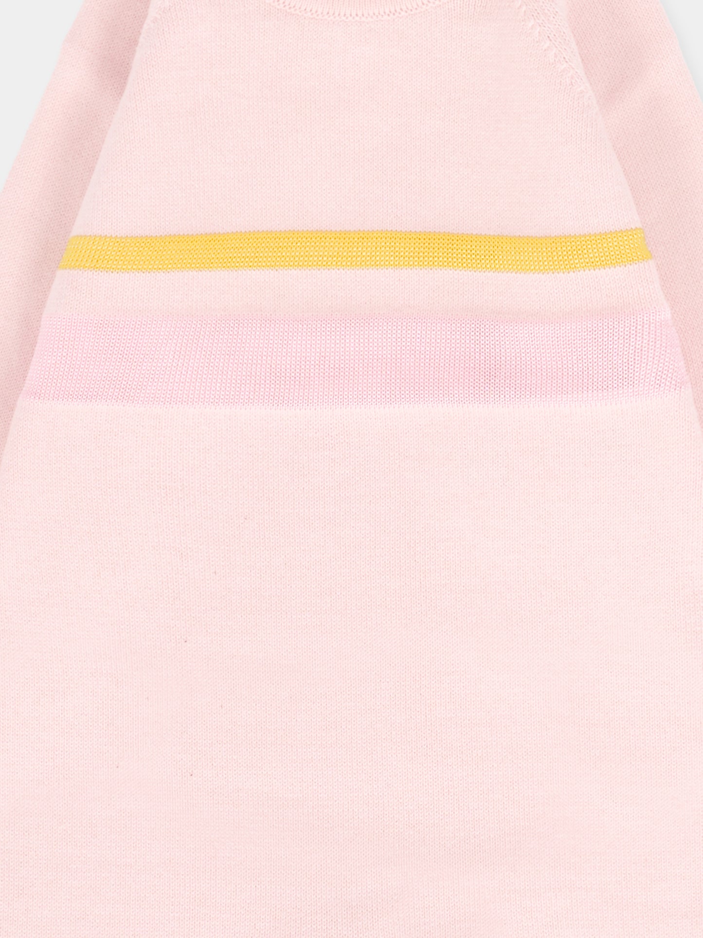 Tutina rosa per neonata con linea gialla,Gensami,TU-STR-CO BABY PINK