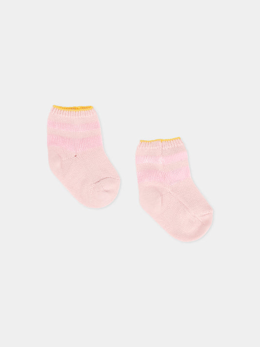 Calzini rosa per neonata,Gensami,CALZ-STR-CO BABY PINK