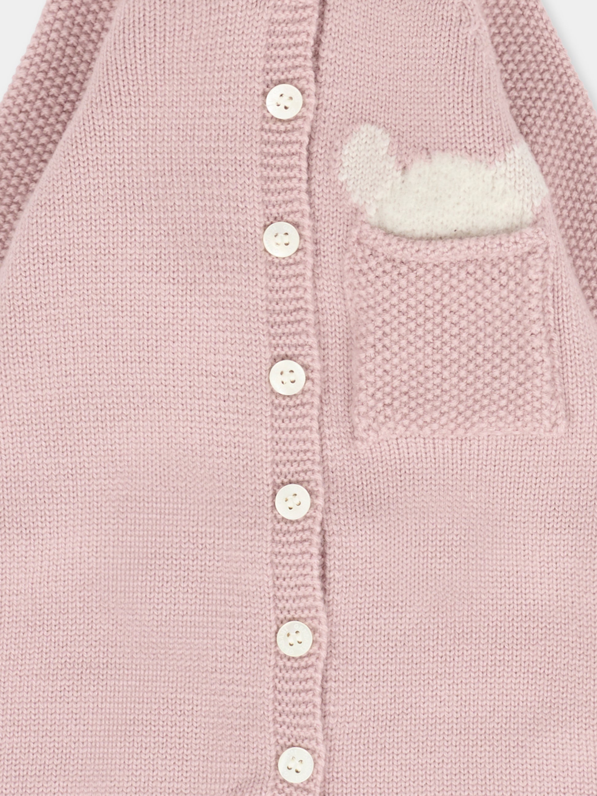 Tutina rosa per neonata con alpachino,Gensami,TU-PEEKABOO-WE CAMEO PINK