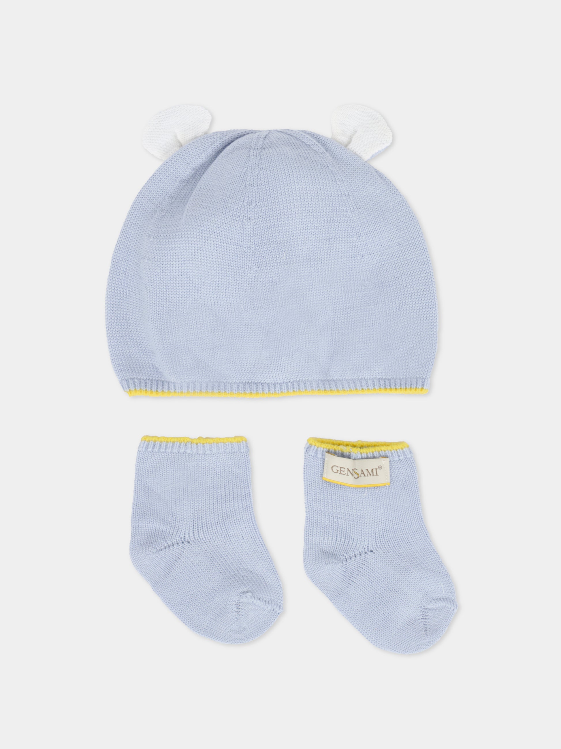 Set accessori celeste per neonato con orecchie,Gensami,SET-ALP-WE SKY BLUE