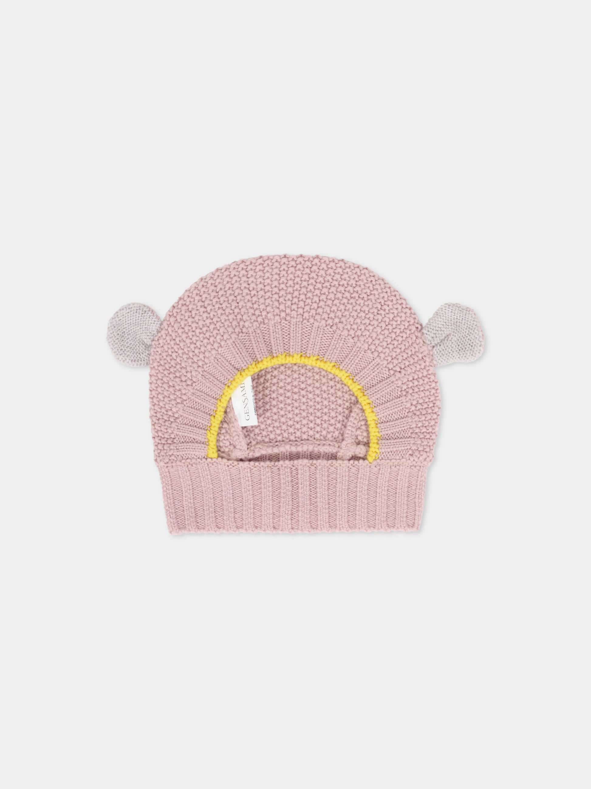 Balaclava rosa per neonata con orecchie,Gensami,BAL-ALP-WE CAMEO PINK