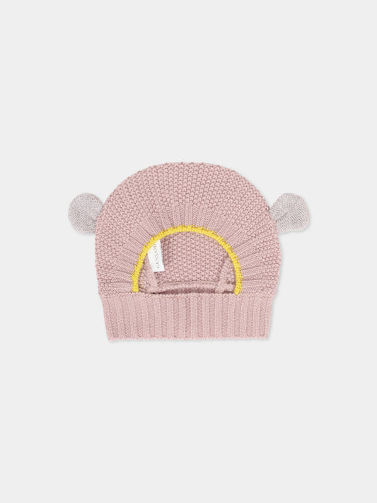 Balaclava rosa per neonata con orecchie,Gensami,BAL-ALP-WE CAMEO PINK