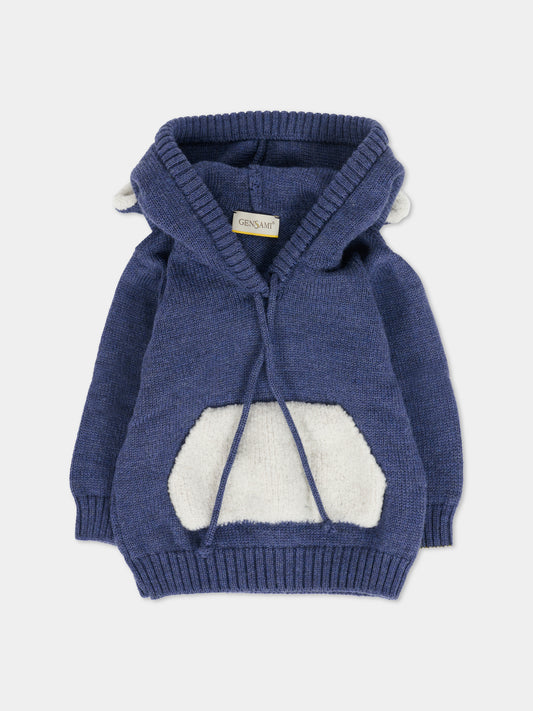 Maglione blu per neonato con orecchie,Gensami,FEL-ALP-WE NAVY BLUE