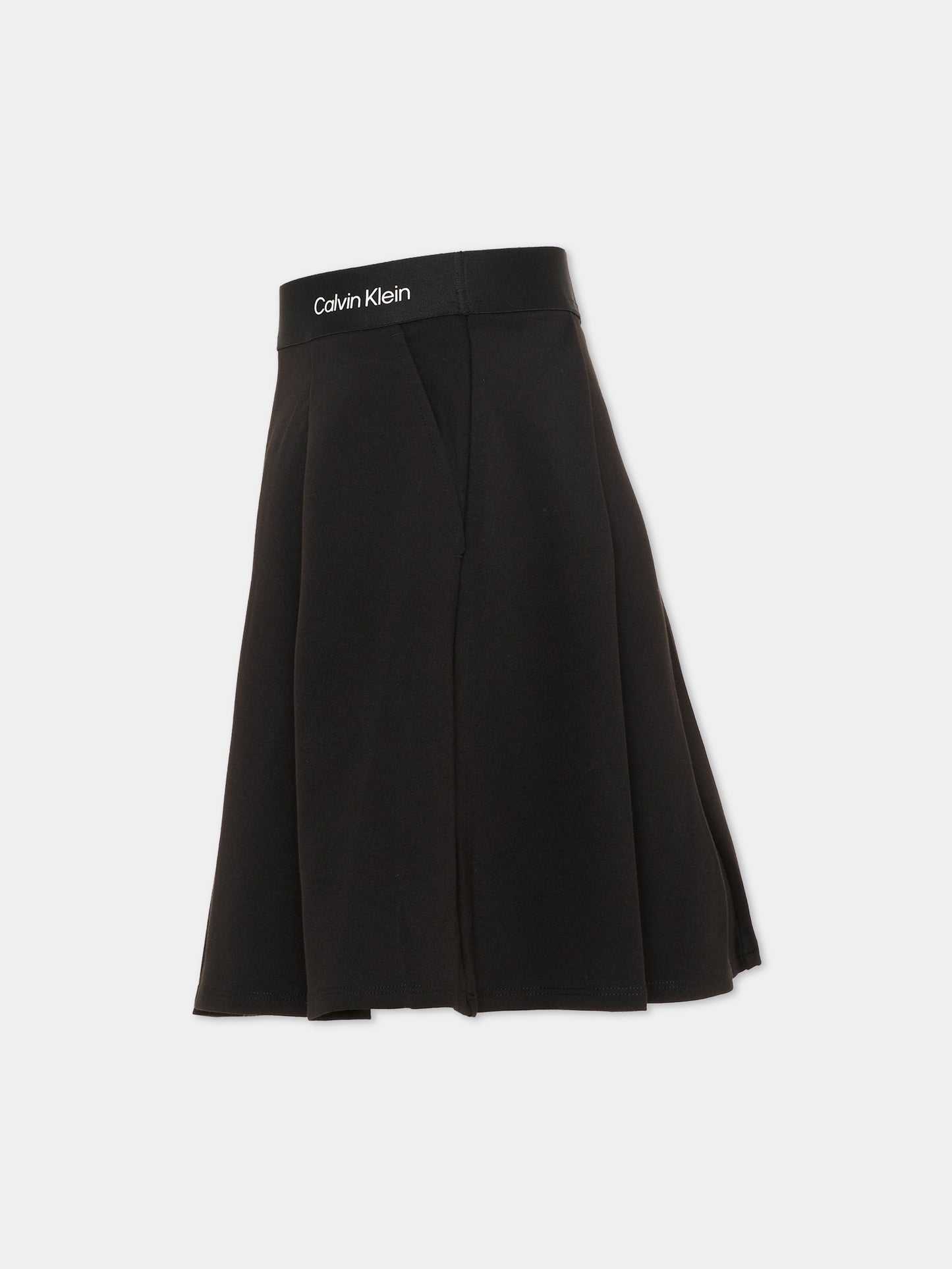 Gonna nera per bambina con logo,Calvin Klein Kids,IG0IG03059 BEH
