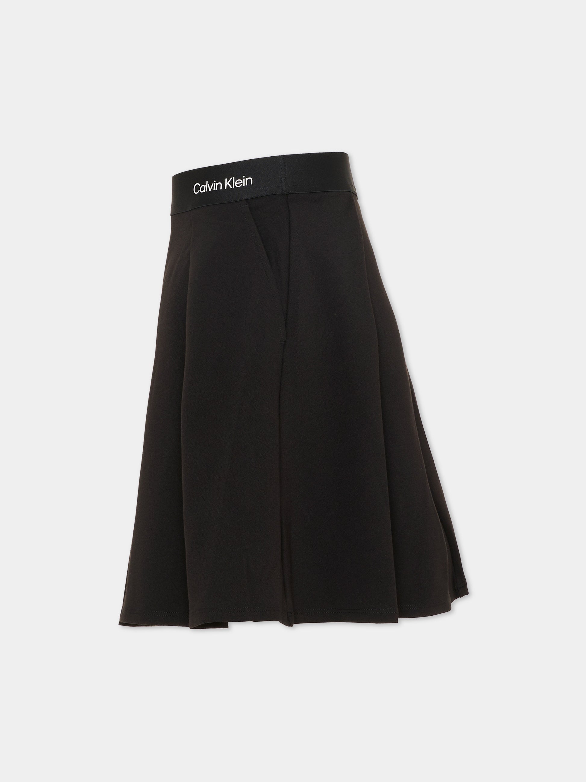 Gonna nera per bambina con logo,Calvin Klein Kids,IG0IG03059 BEH