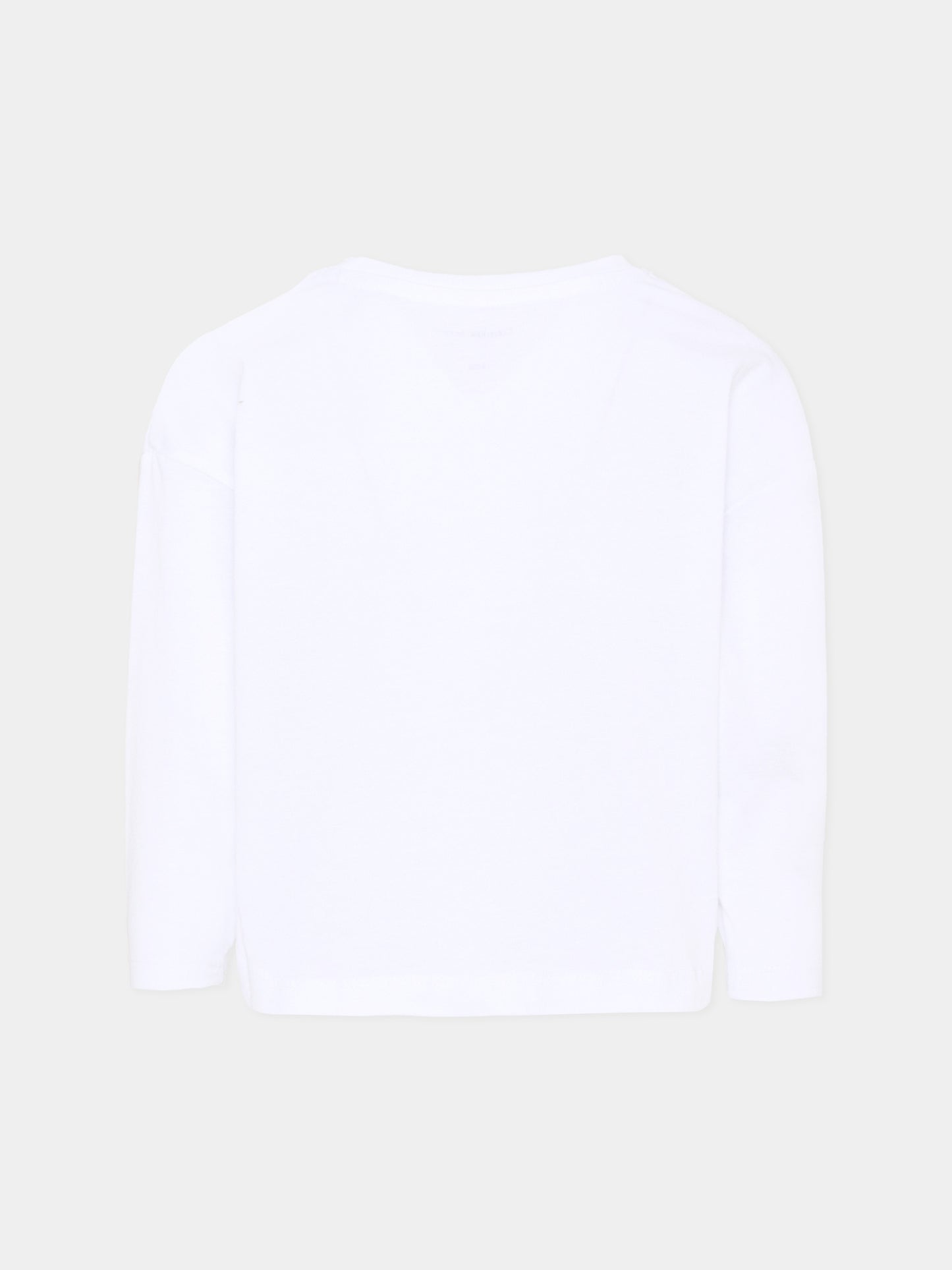 T-shirt bianca per bambina con logo,Calvin Klein Kids,IG0IG03090 YAF