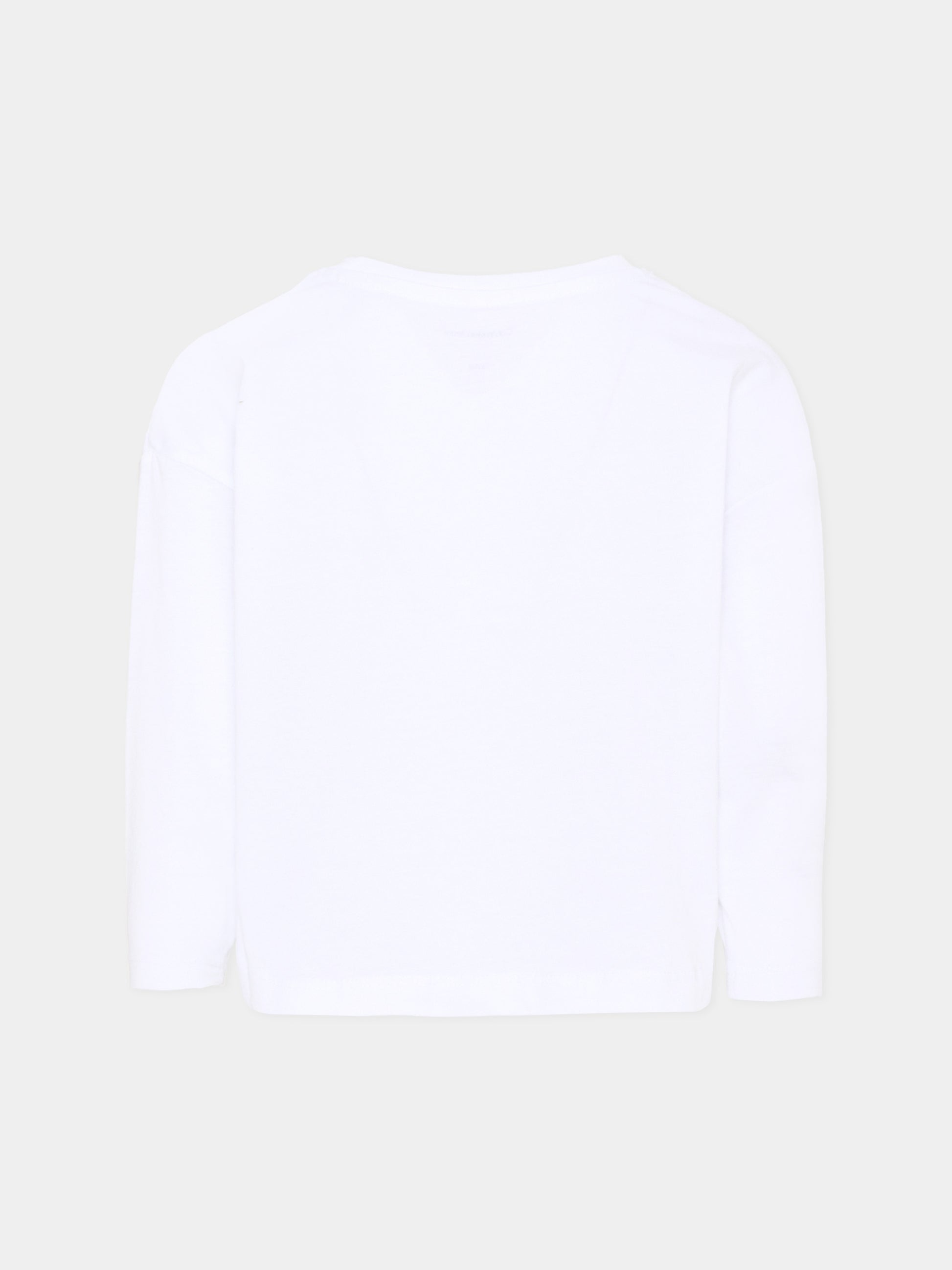 T-shirt bianca per bambina con logo,Calvin Klein Kids,IG0IG03090 YAF