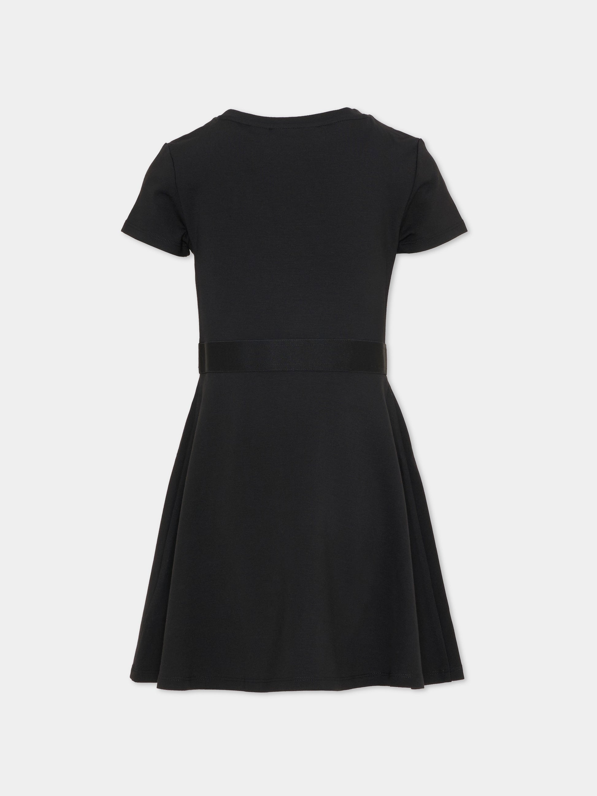 Vestito nero per bambina con logo,Calvin Klein Kids,IG0IG03099 BEH