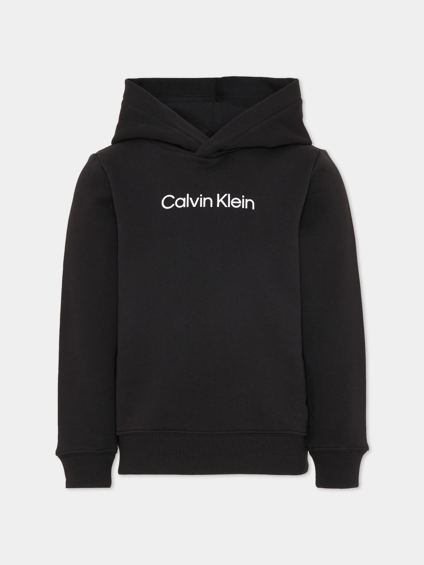 Felpa nera per bambini con logo,Calvin Klein Kids,IU0IU00679 BEH