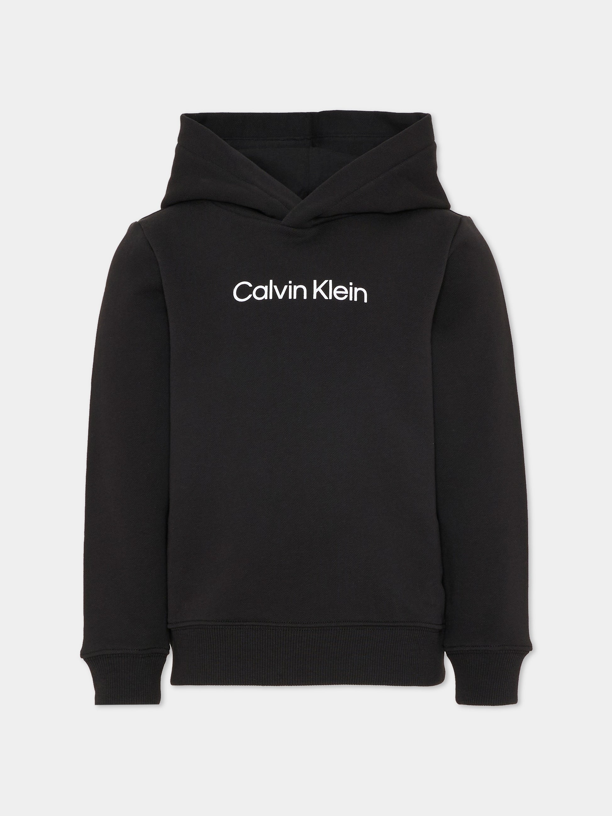 Felpa nera per bambini con logo,Calvin Klein Kids,IU0IU00679 BEH