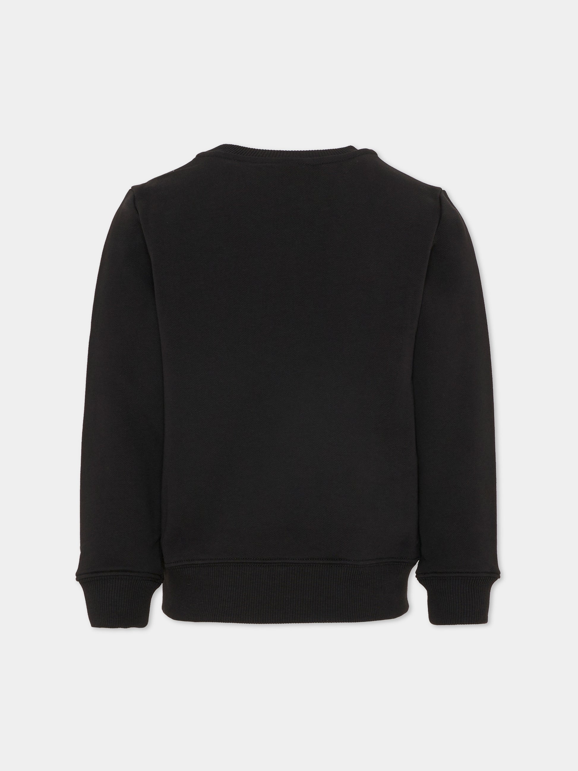 Felpa nera per bambini con logo,Calvin Klein Kids,IU0IU00714 BEH