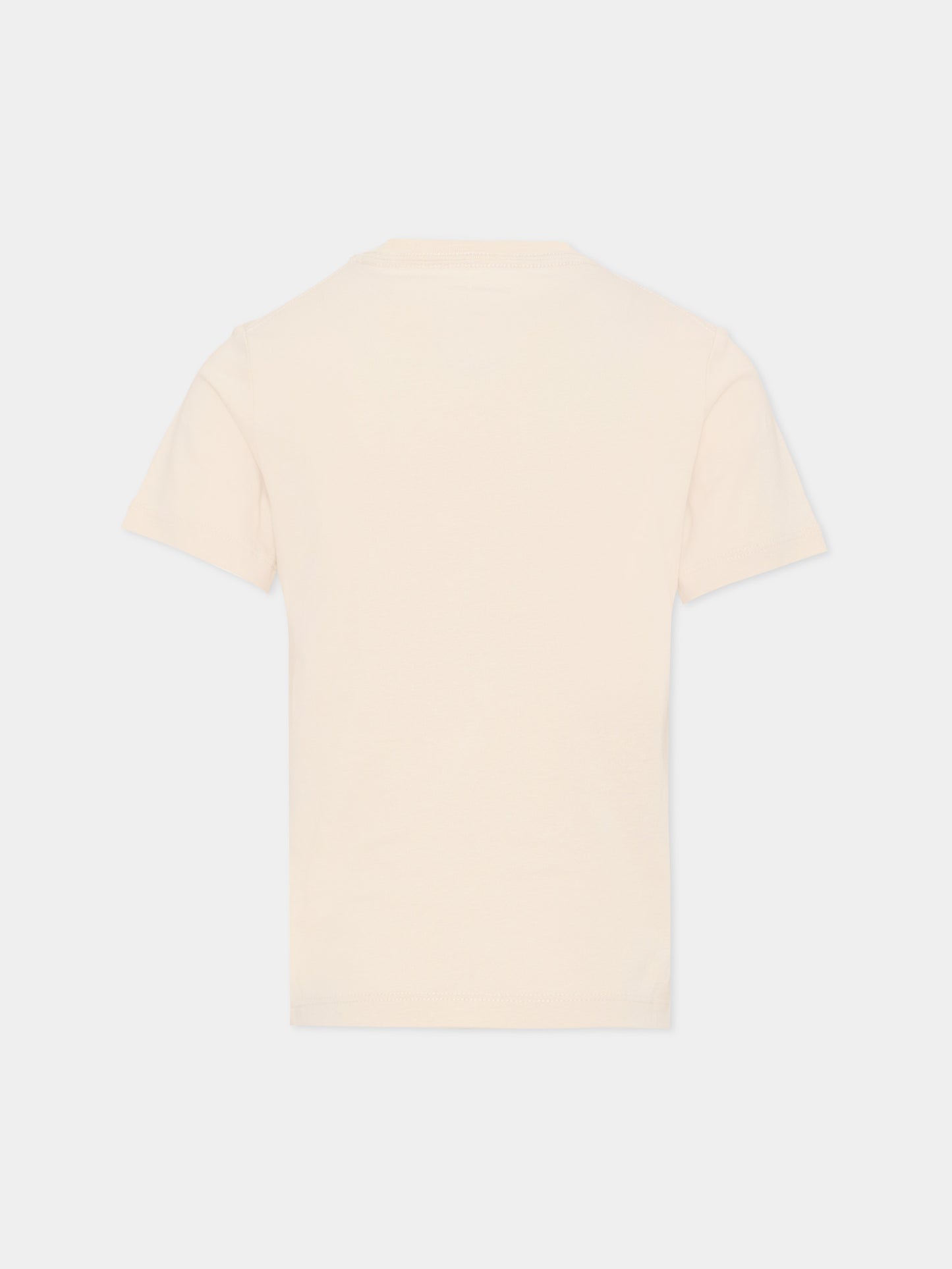 T-shirt beige per bambini con logo,Calvin Klein Kids,IU0IU00715 PGB