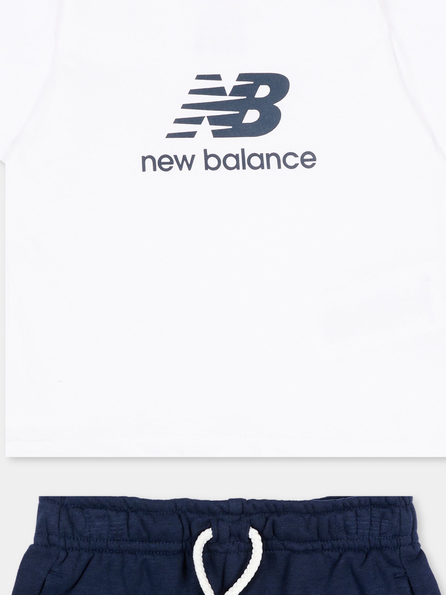 Completo sportivo bianco per neonato con logo,New Balance,IS61I368I BWE