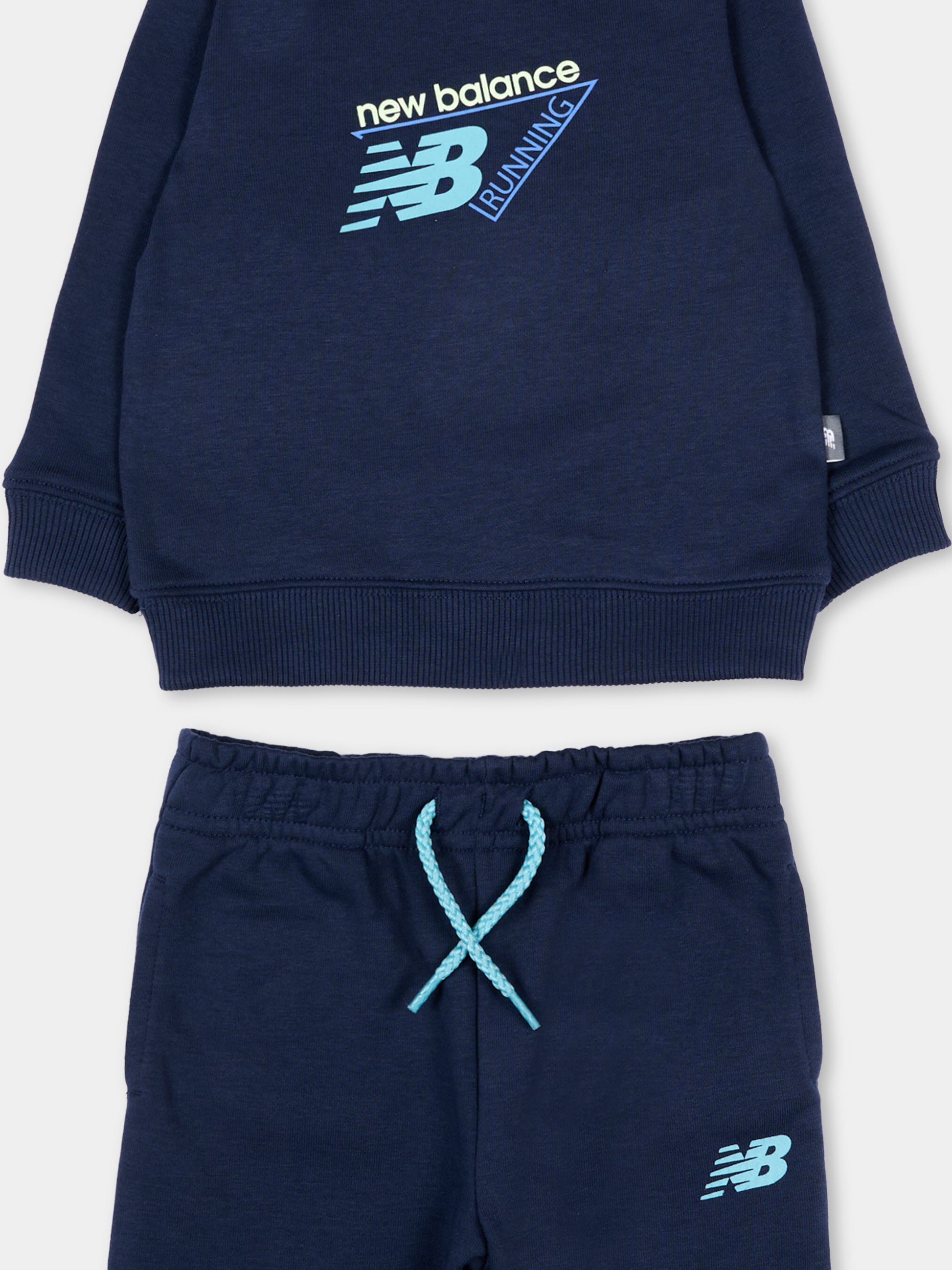 Completo sportivo blu per neonati con logo,New Balance,IS61I754I NNY