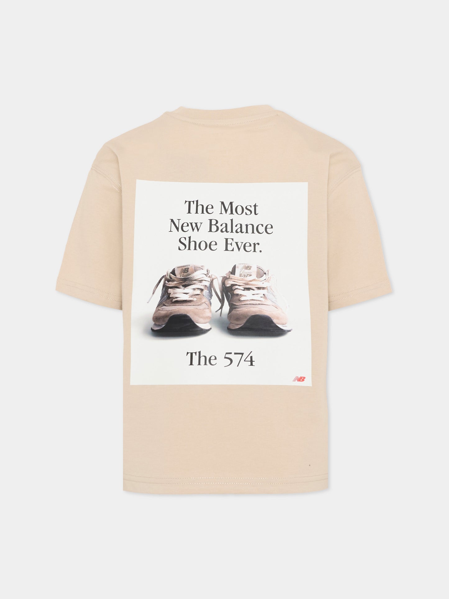 T-shirt beige per bambino con stampa 574,New Balance,YT61703B TWF
