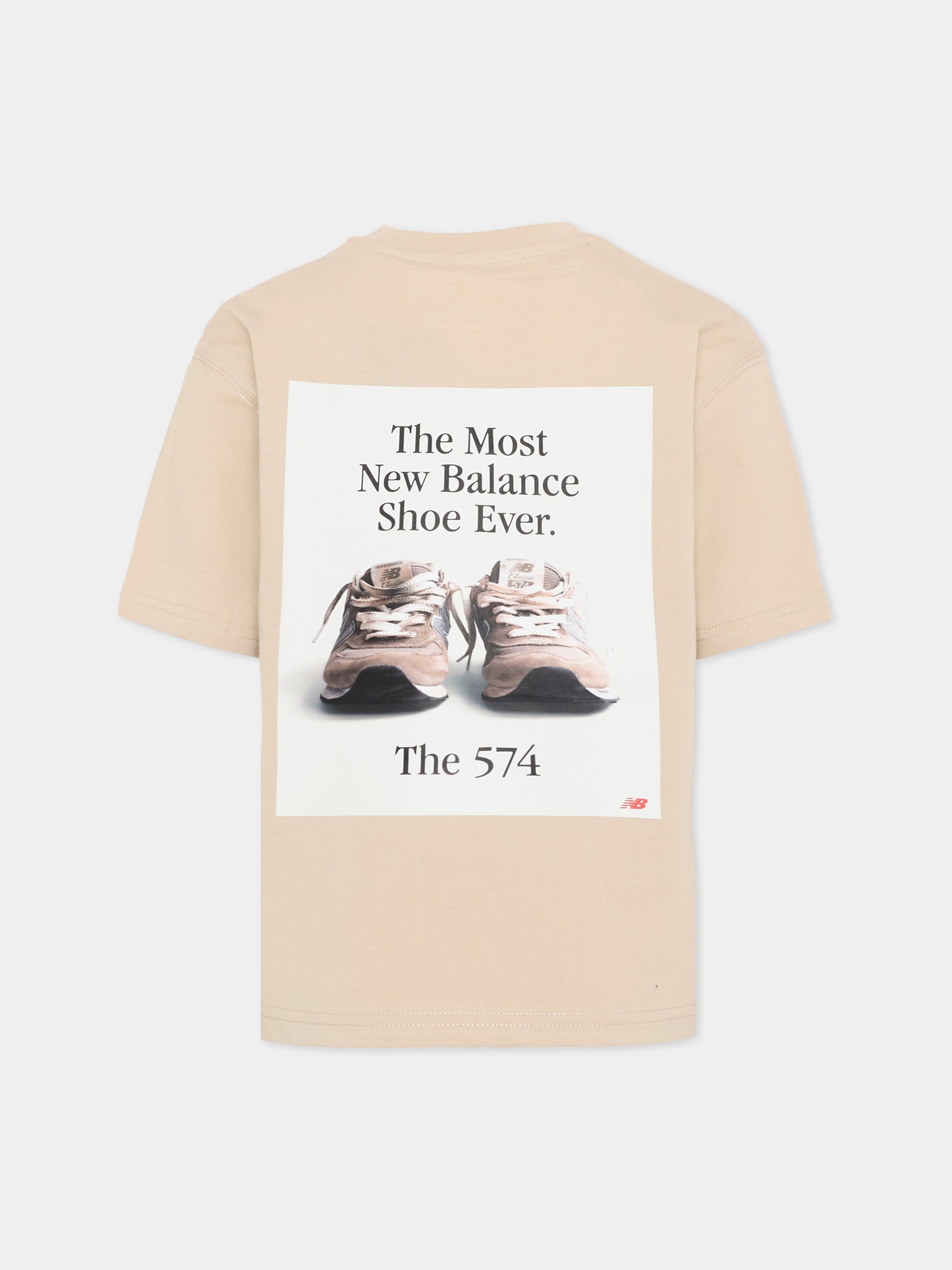 T-shirt beige per bambino con stampa 574,New Balance,YT61703B TWF