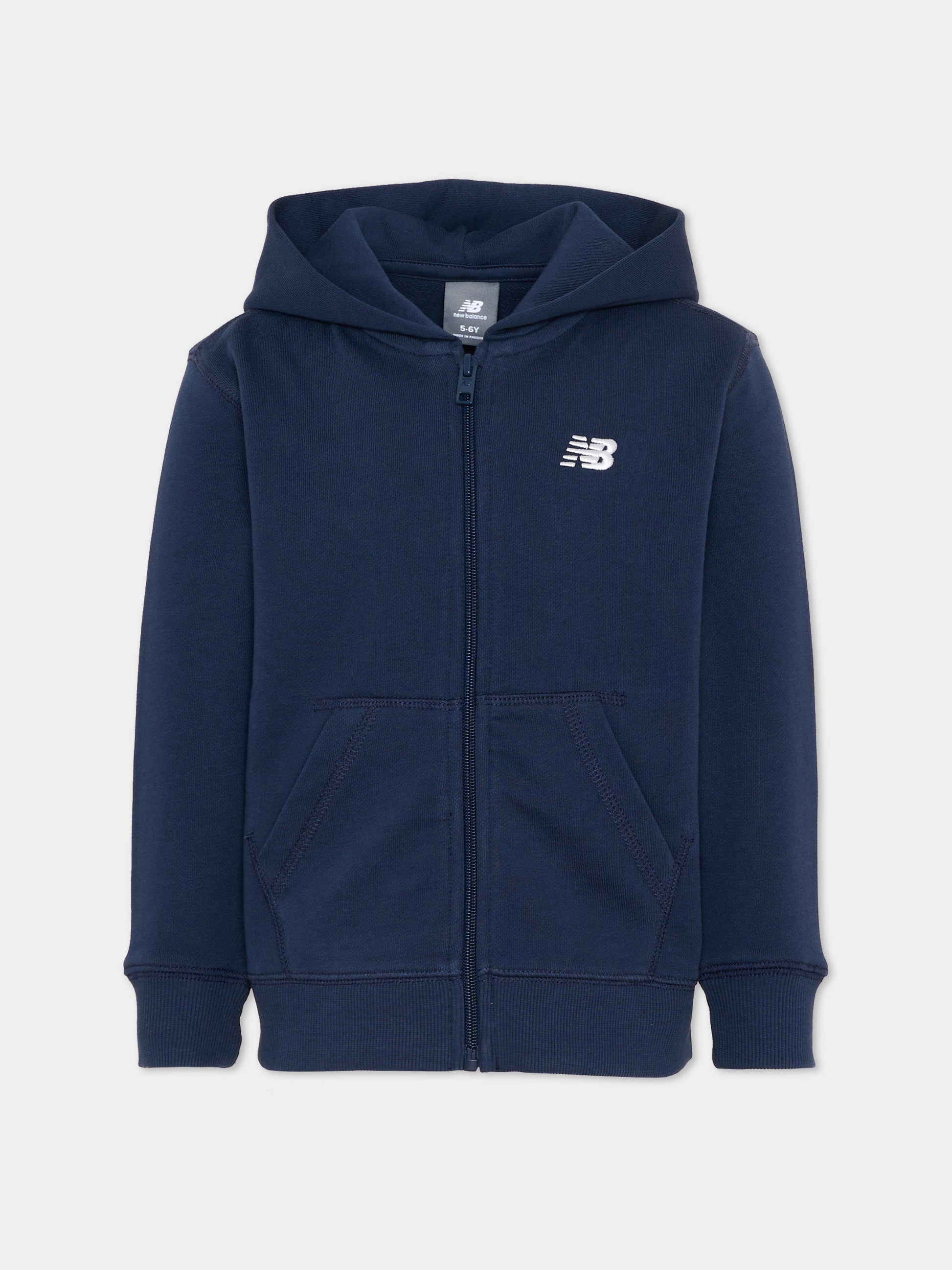 Felpa blu per bambini con logo,New Balance,YT61J87K NNY