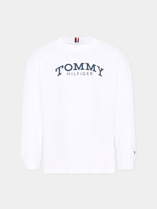 T-shirt bianca per bambini con logo,Tommy Hilfiger Junior,KB0KB10052 YBR