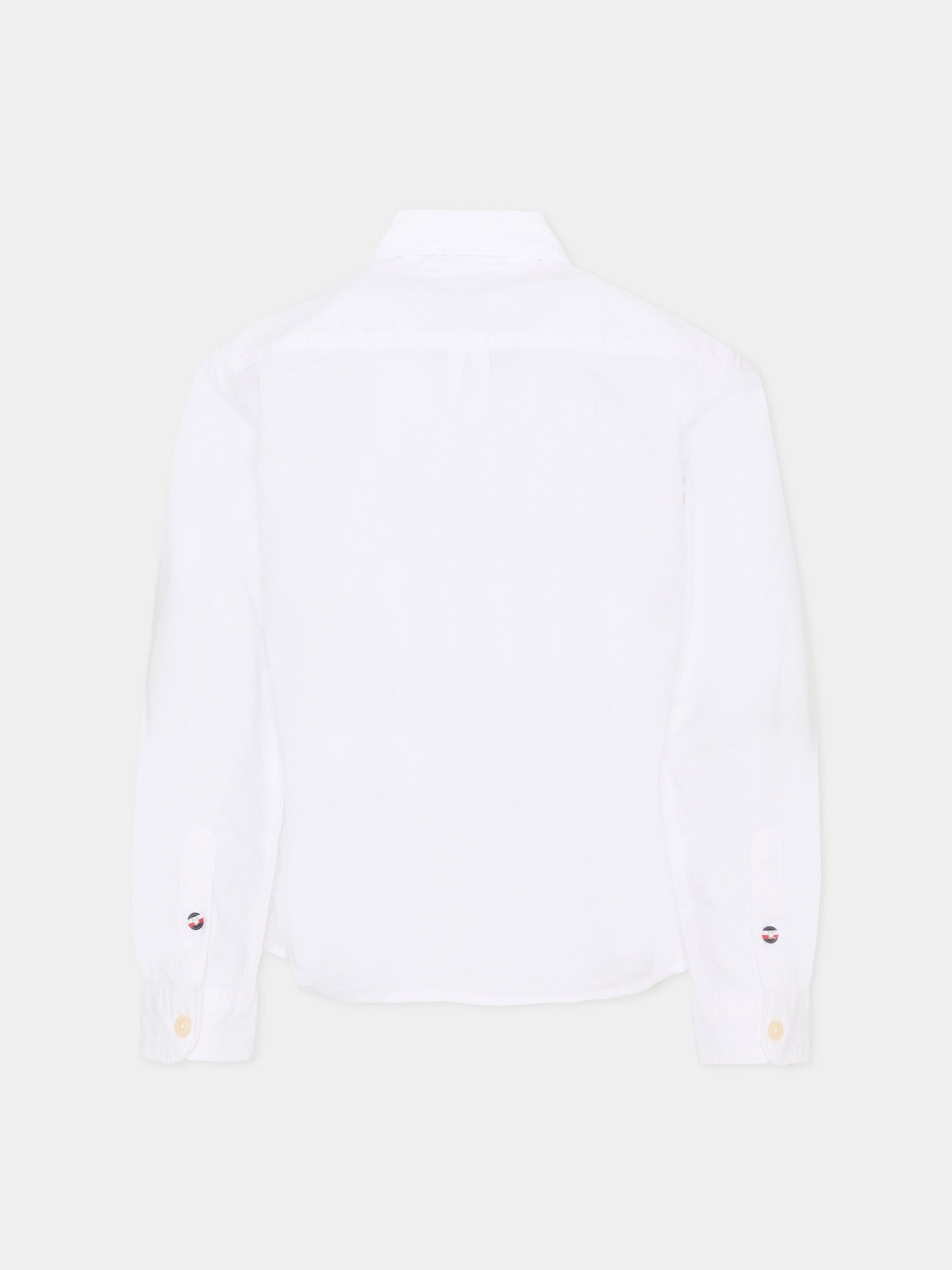 Camicia bianca per bambino con bandierina,Tommy Hilfiger Junior,KB0KB10192 YBR