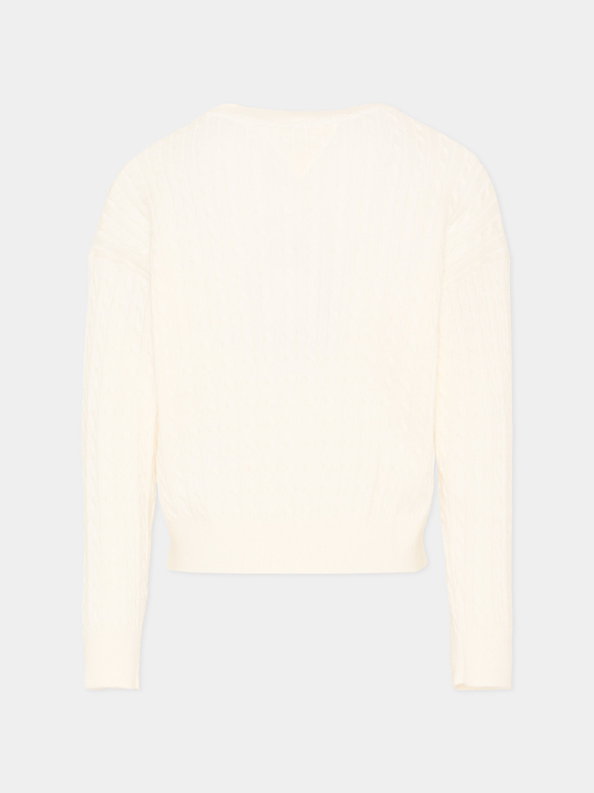 Maglione avorio per bambina con Tommy flag,Tommy Hilfiger Junior,KG0KG08848 YA8