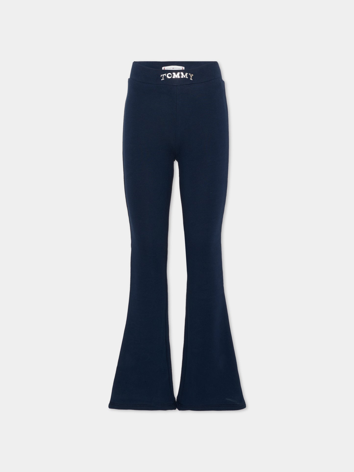 Leggings blu per bambina con logo,Tommy Hilfiger Junior,KG0KG08980 C1G