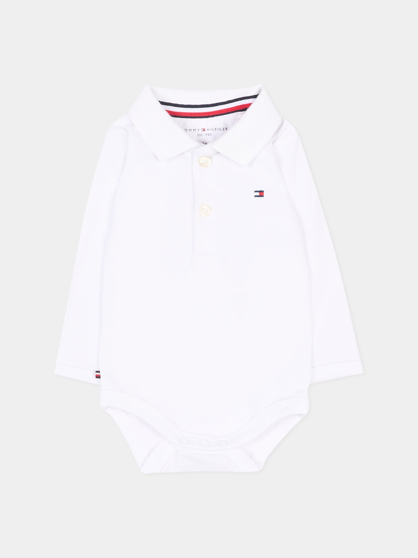 Body bianco per neonati con Tommy flag,Tommy Hilfiger Junior,KN0KN02075 YBR